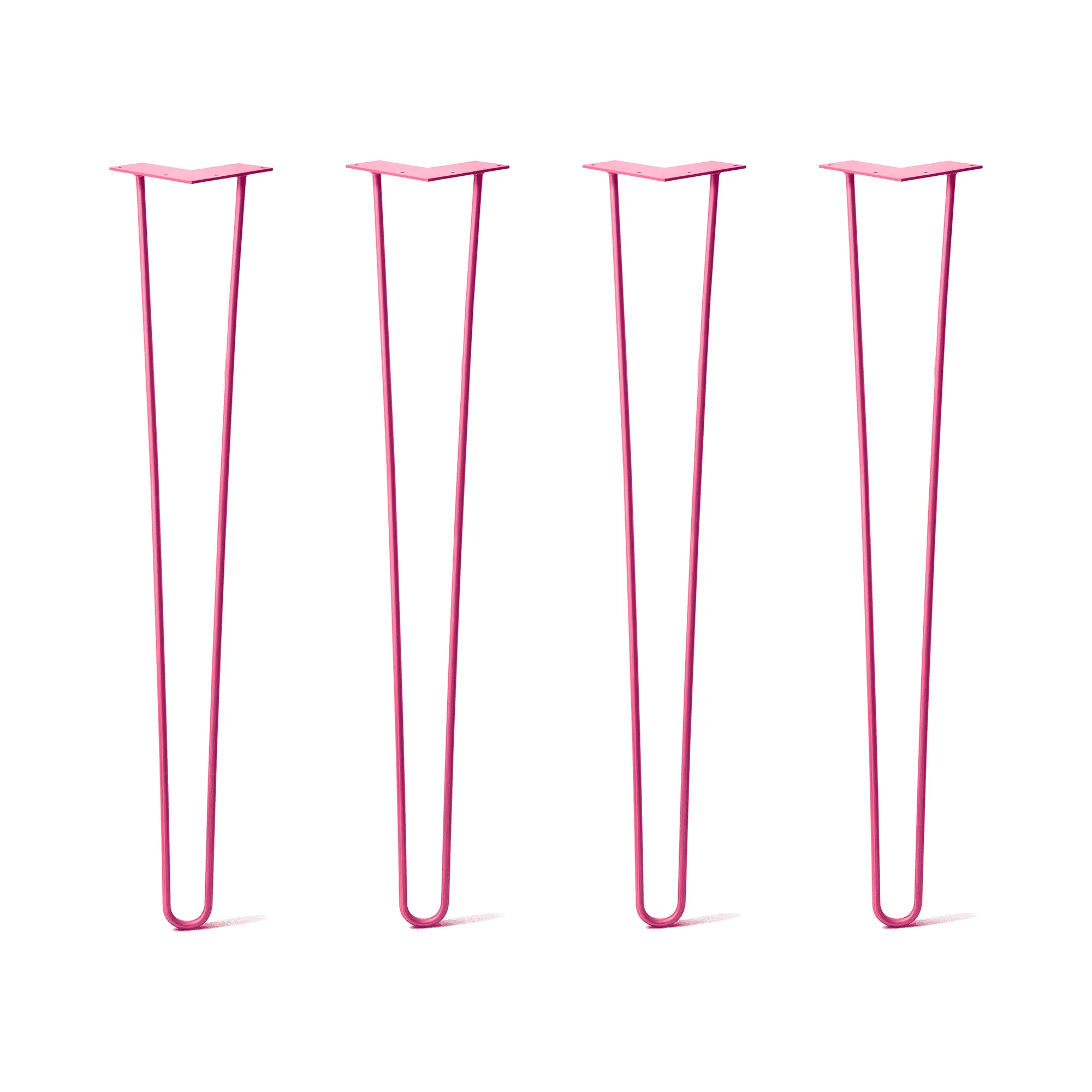Hairpin Legs Set of 4, 2-Rod Design - Fuchsia Powder Coated Finish