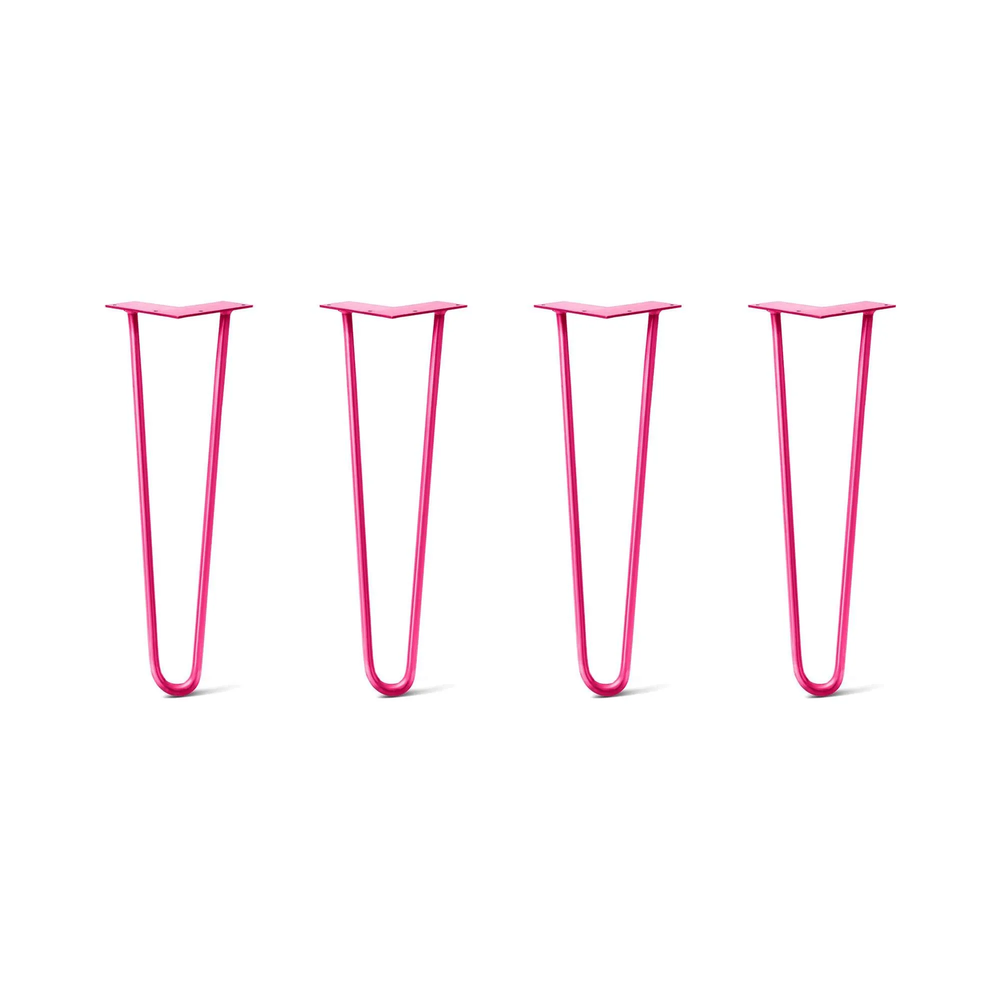 Hairpin Legs Set of 4, 2-Rod Design - Fuchsia Powder Coated Finish