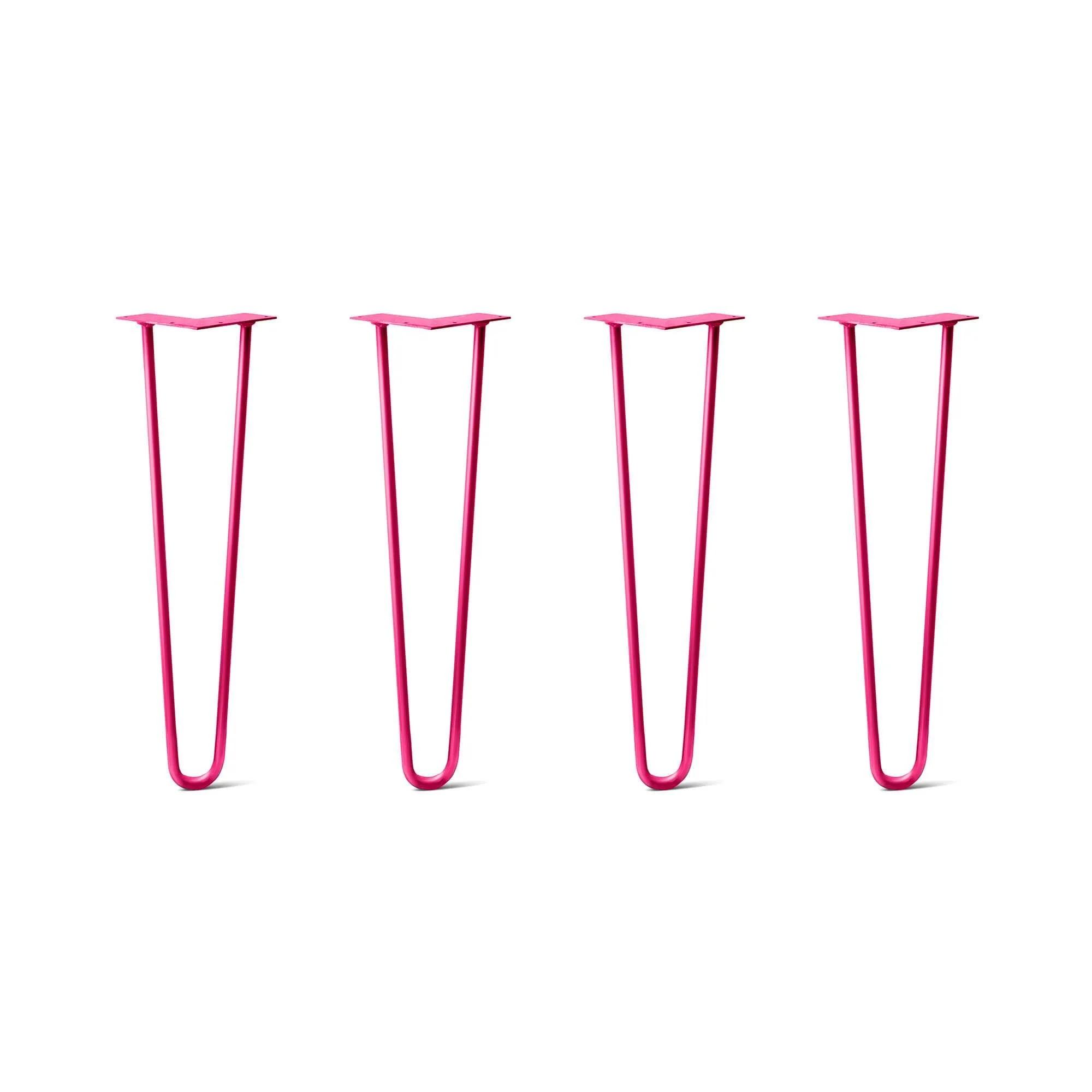 Hairpin Legs Set of 4, 2-Rod Design - Fuchsia Powder Coated Finish