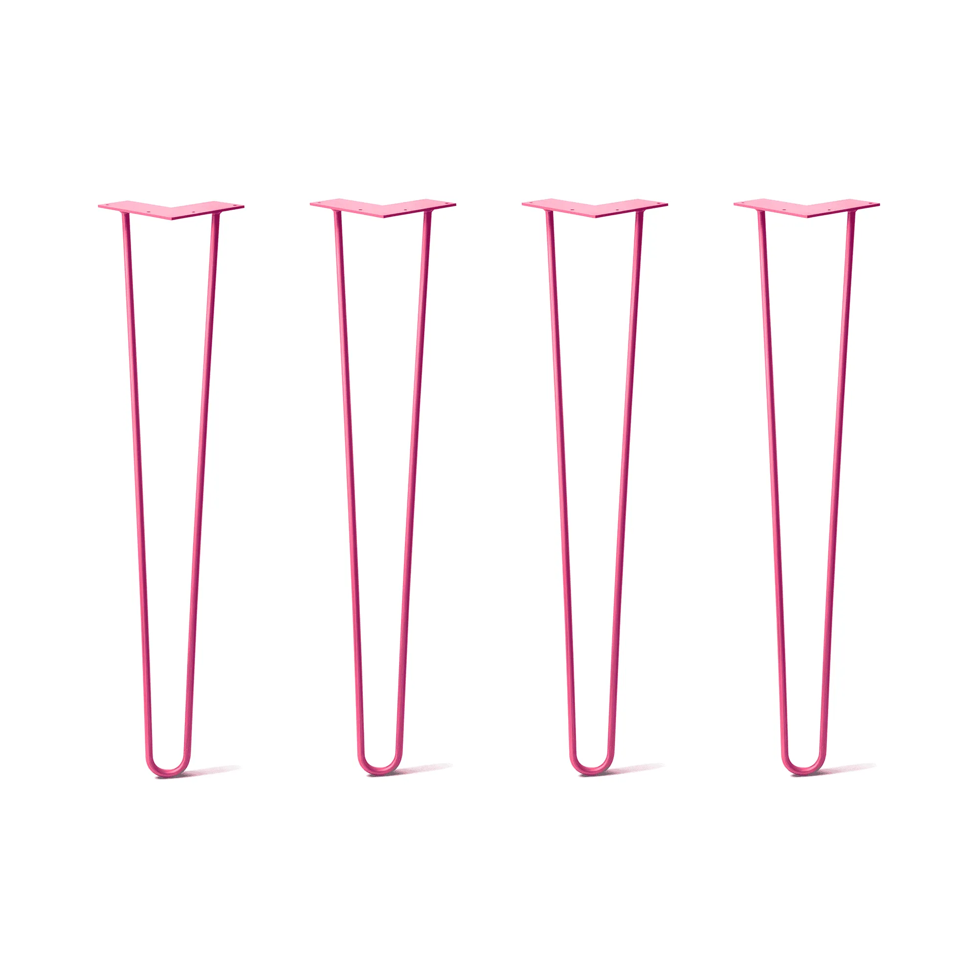 Hairpin Legs Set of 4, 2-Rod Design - Fuchsia Powder Coated Finish