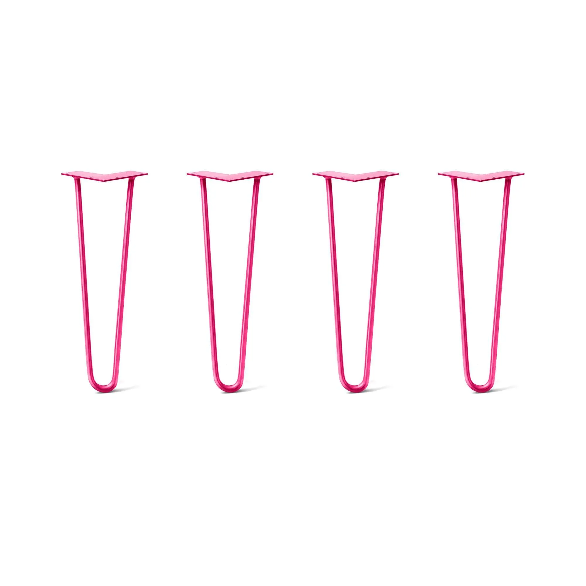 Hairpin Legs Set of 4, 2-Rod Design - Fuchsia Powder Coated Finish