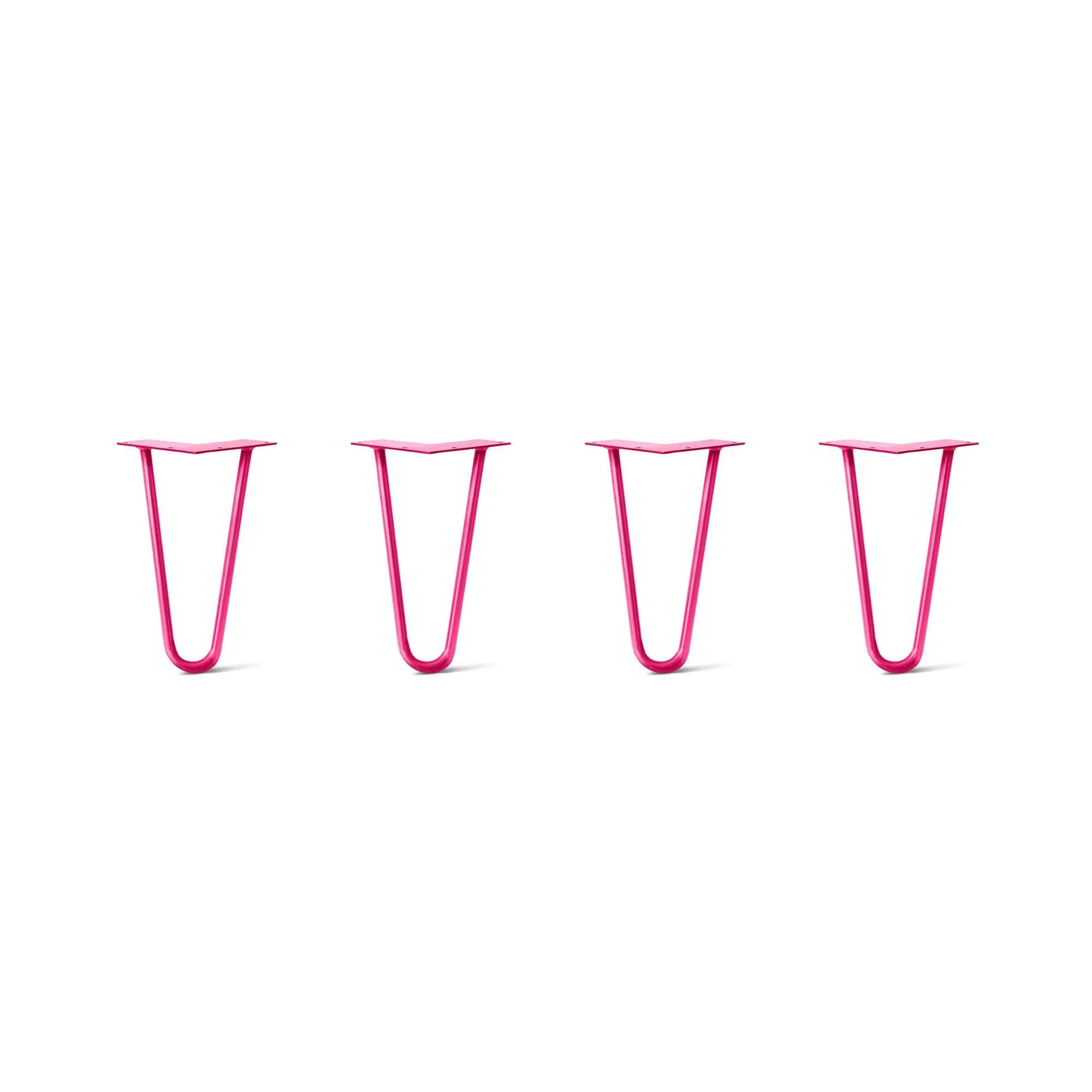 Hairpin Legs Set of 4, 2-Rod Design - Fuchsia Powder Coated Finish