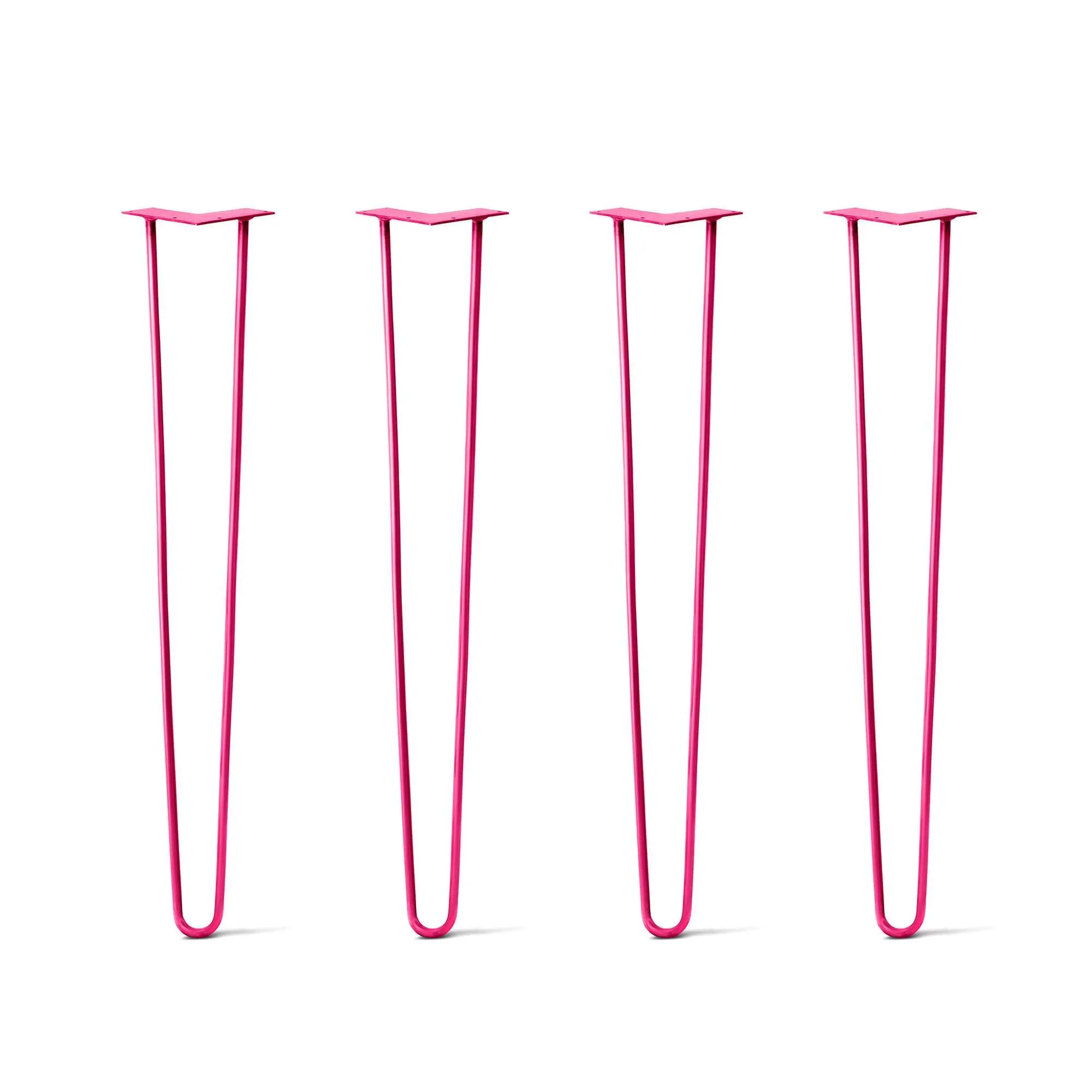 Hairpin Legs Set of 4, 2-Rod Design - Fuchsia Powder Coated Finish