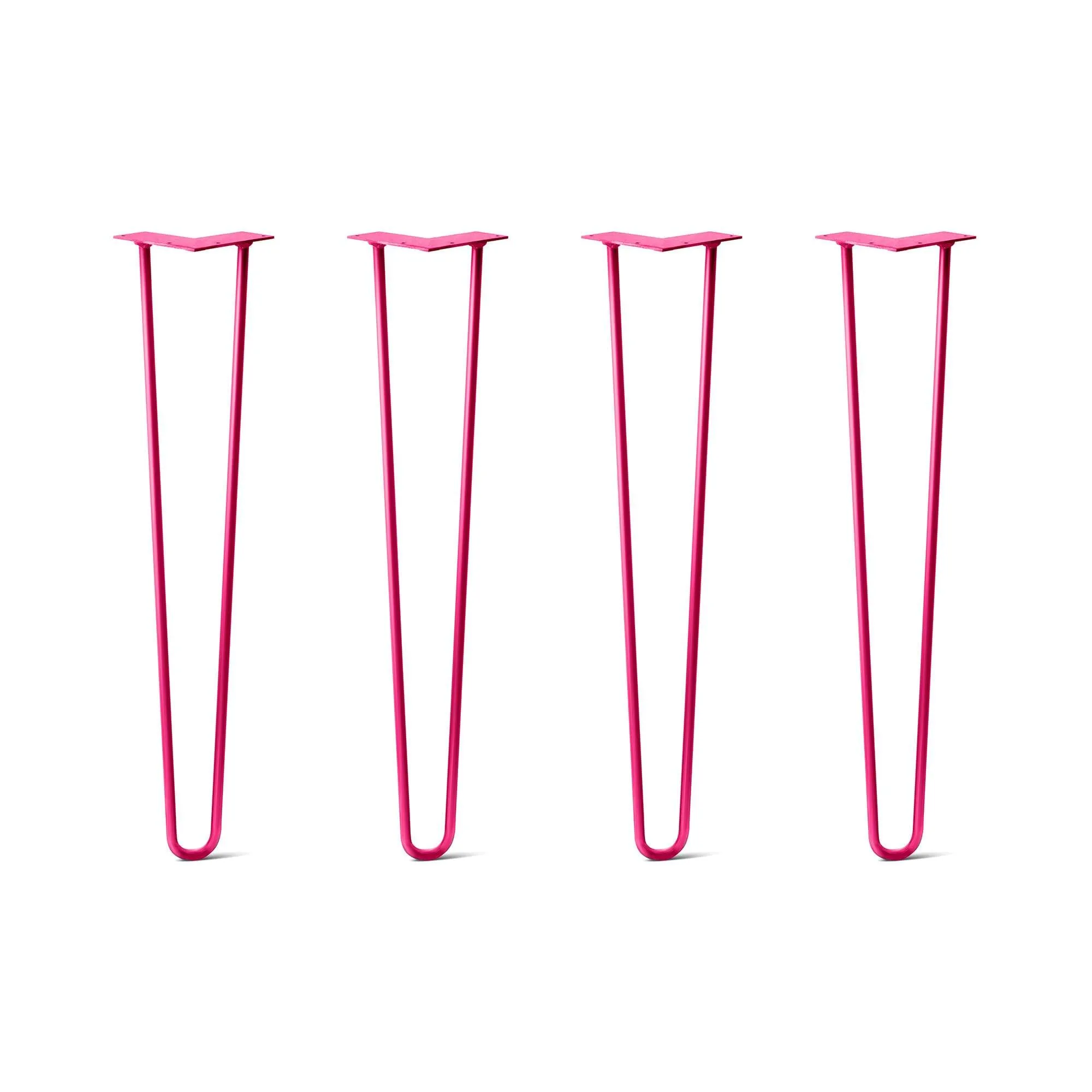 Hairpin Legs Set of 4, 2-Rod Design - Fuchsia Powder Coated Finish