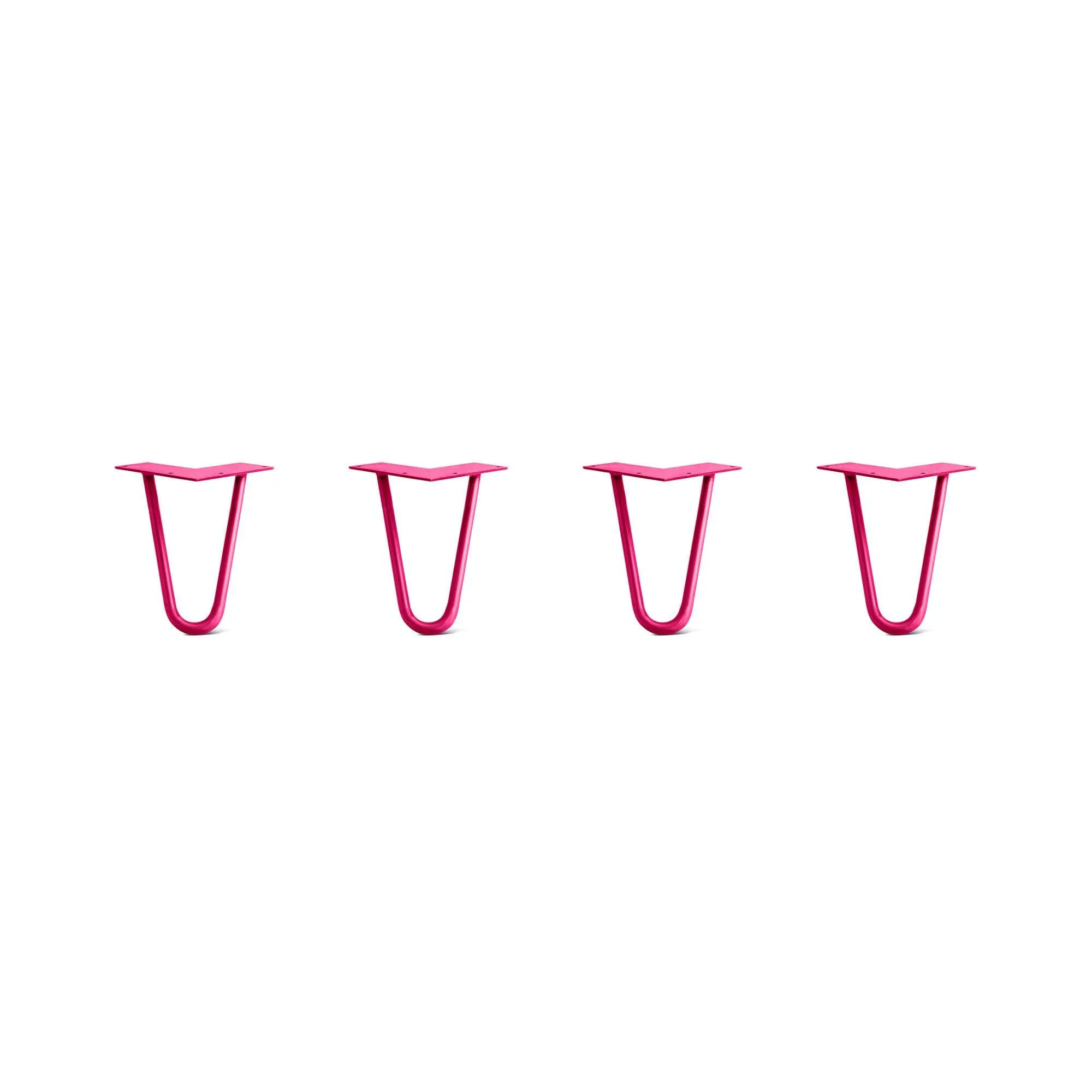 Hairpin Legs Set of 4, 2-Rod Design - Fuchsia Powder Coated Finish