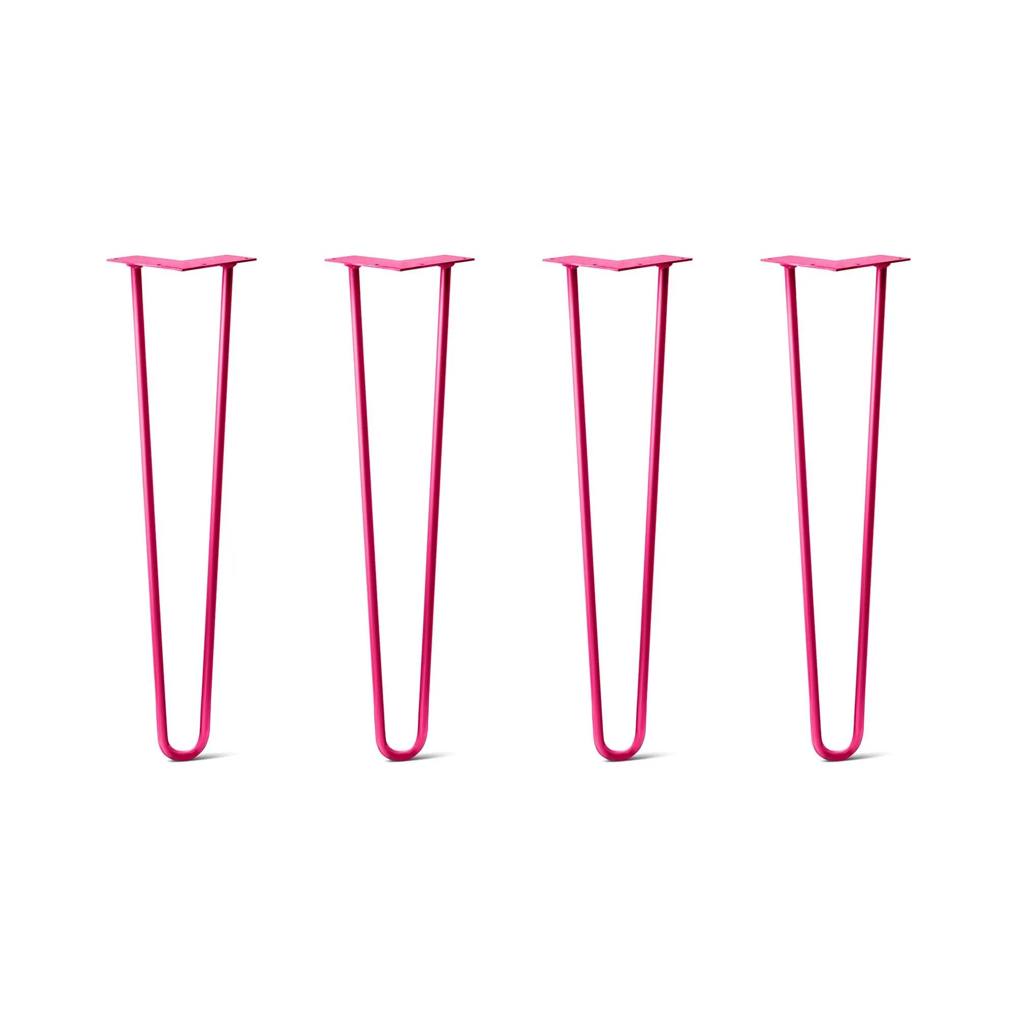Hairpin Legs Set of 4, 2-Rod Design - Fuchsia Powder Coated Finish