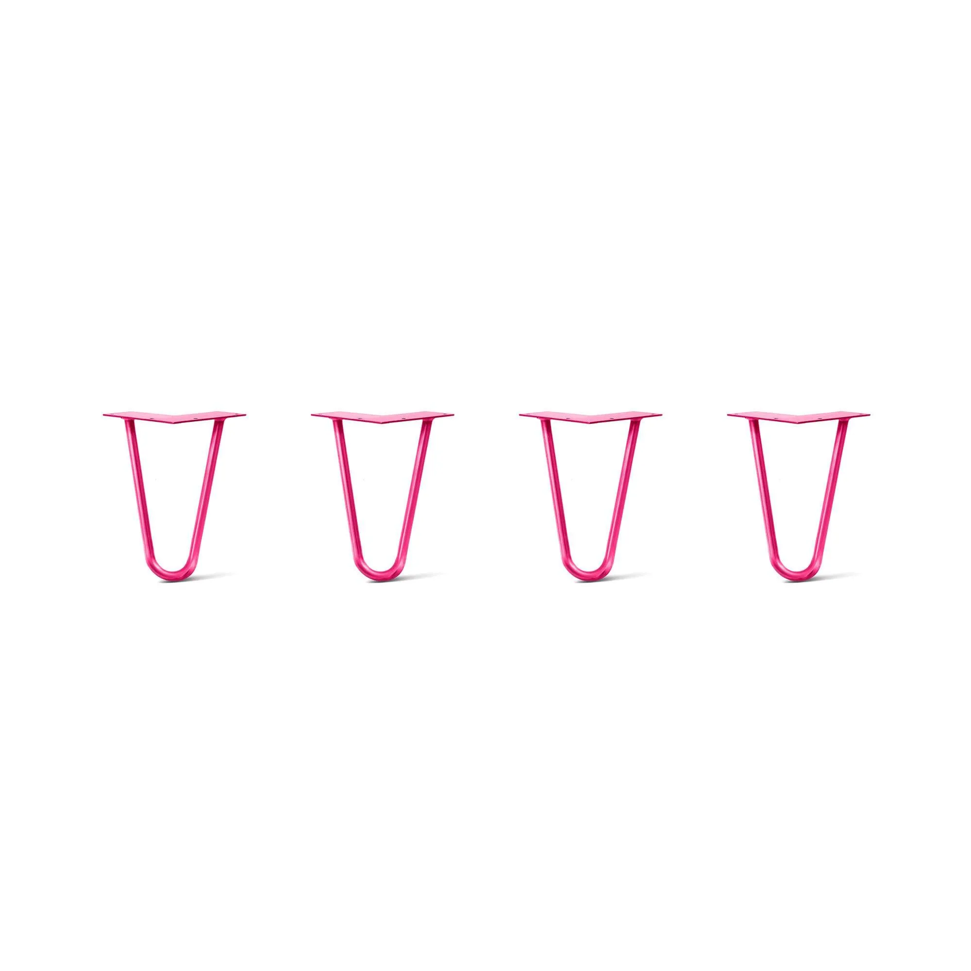 Hairpin Legs Set of 4, 2-Rod Design - Fuchsia Powder Coated Finish