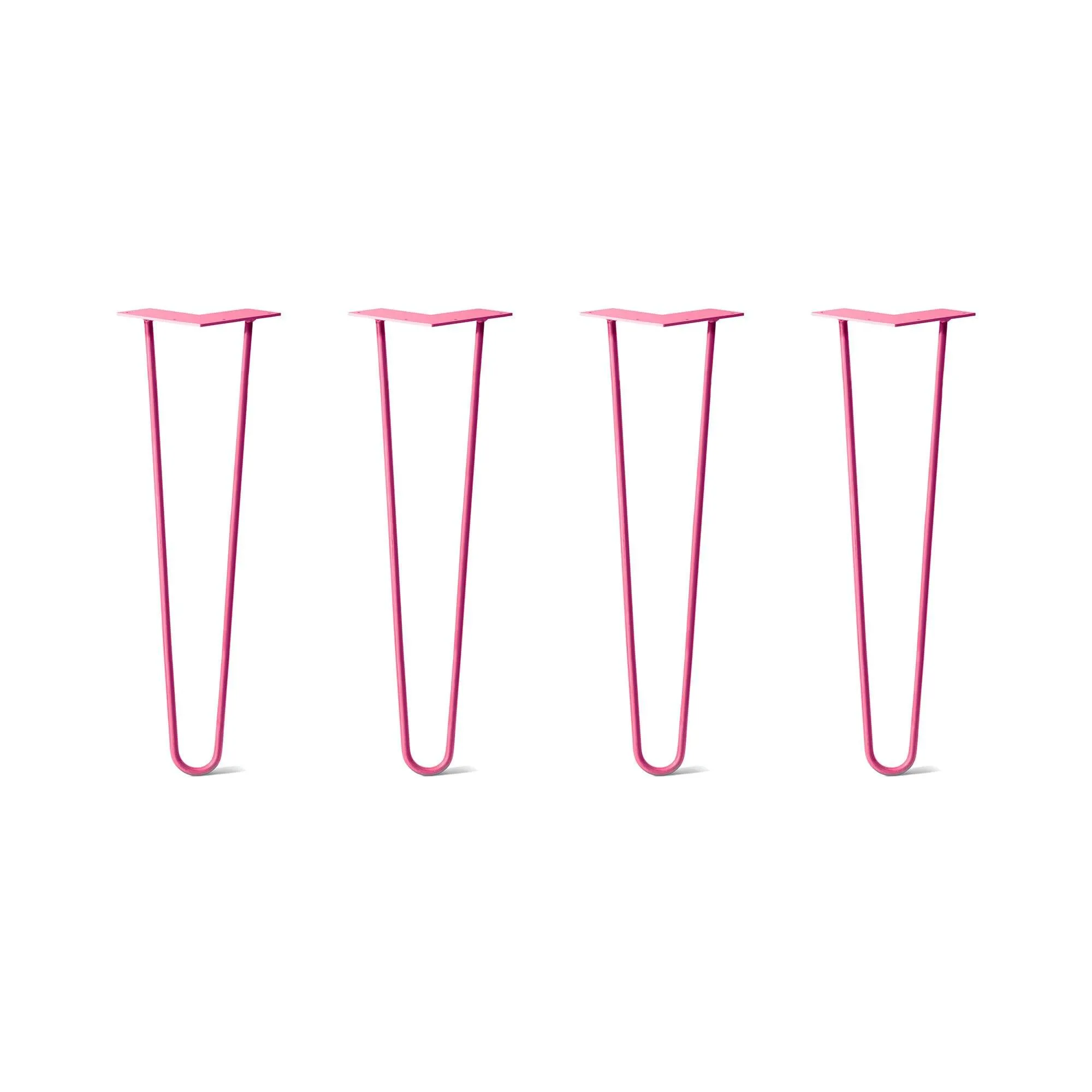 Hairpin Legs Set of 4, 2-Rod Design - Fuchsia Powder Coated Finish