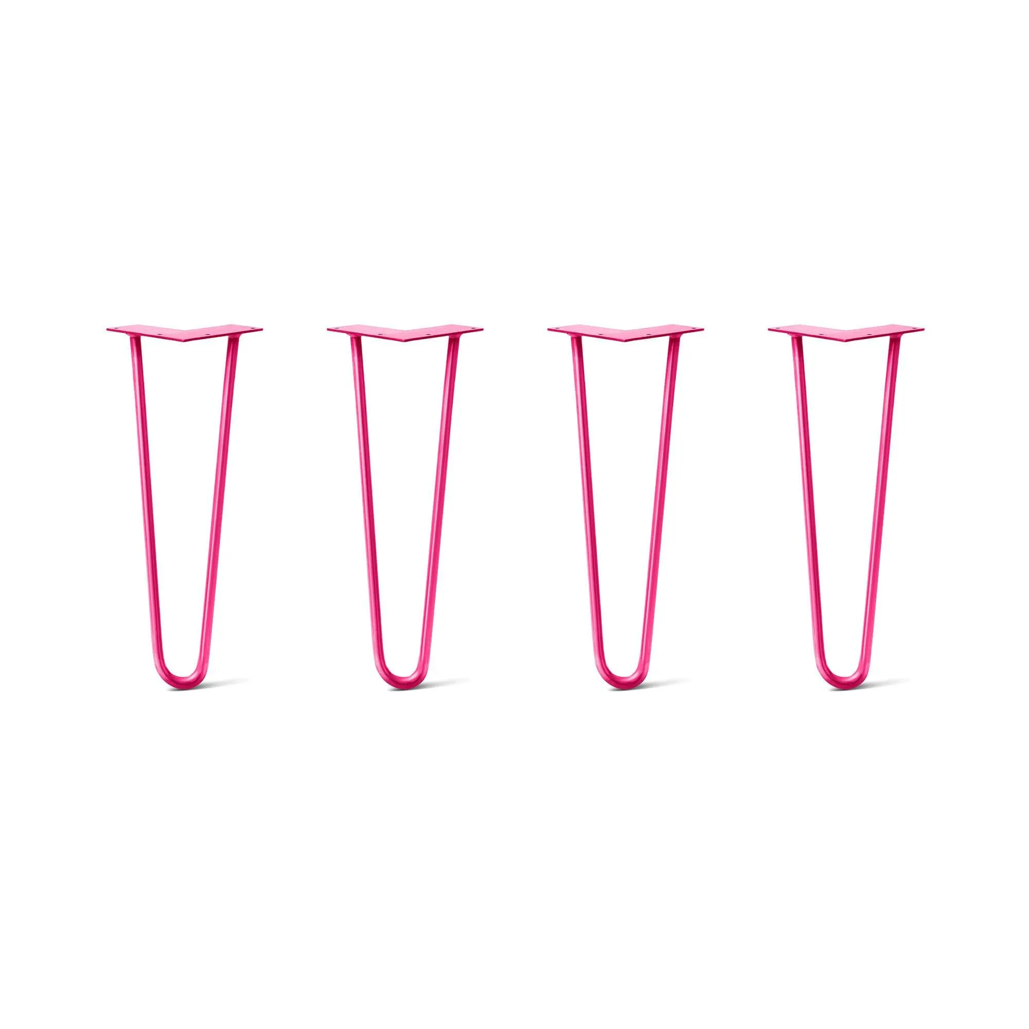 Hairpin Legs Set of 4, 2-Rod Design - Fuchsia Powder Coated Finish