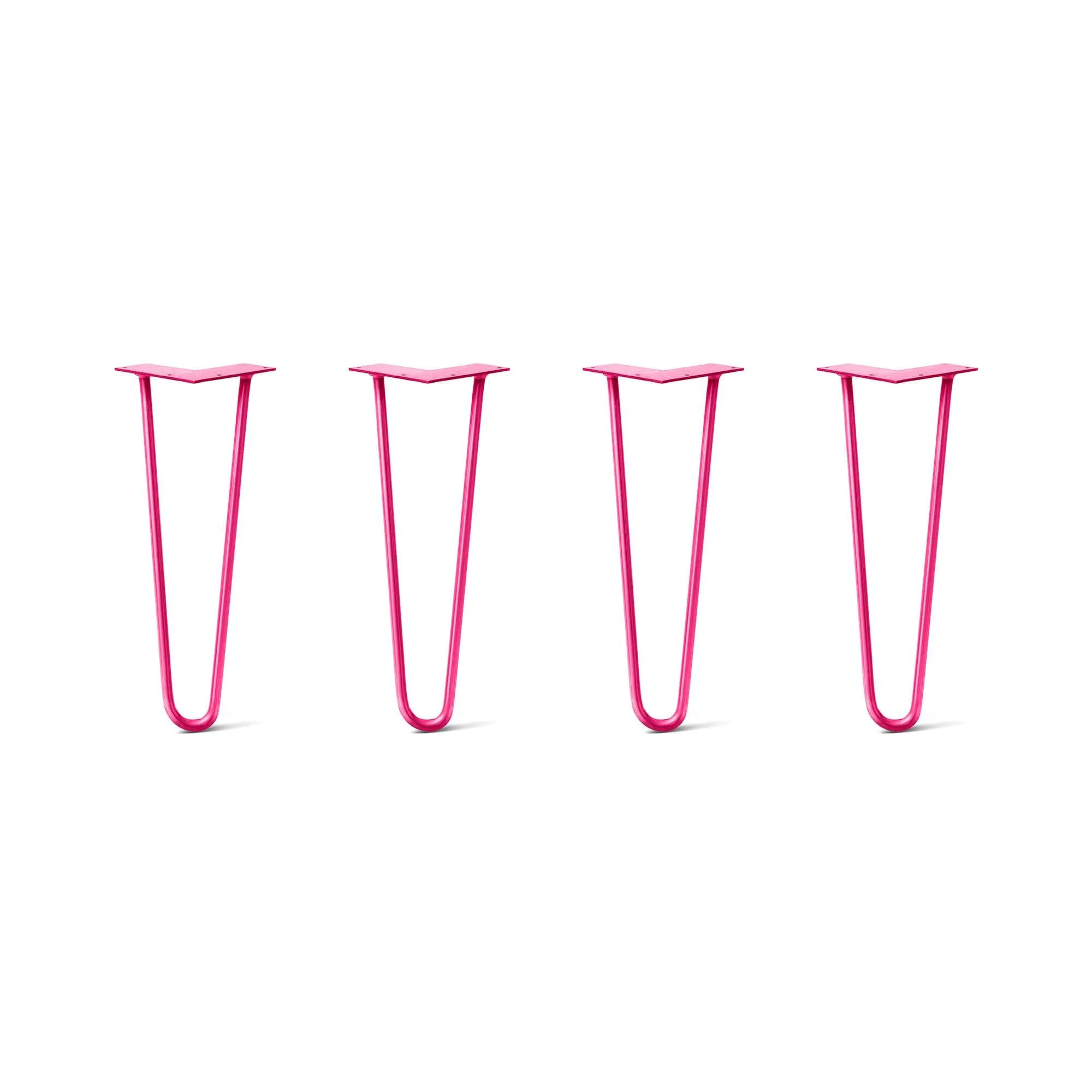 Hairpin Legs Set of 4, 2-Rod Design - Fuchsia Powder Coated Finish