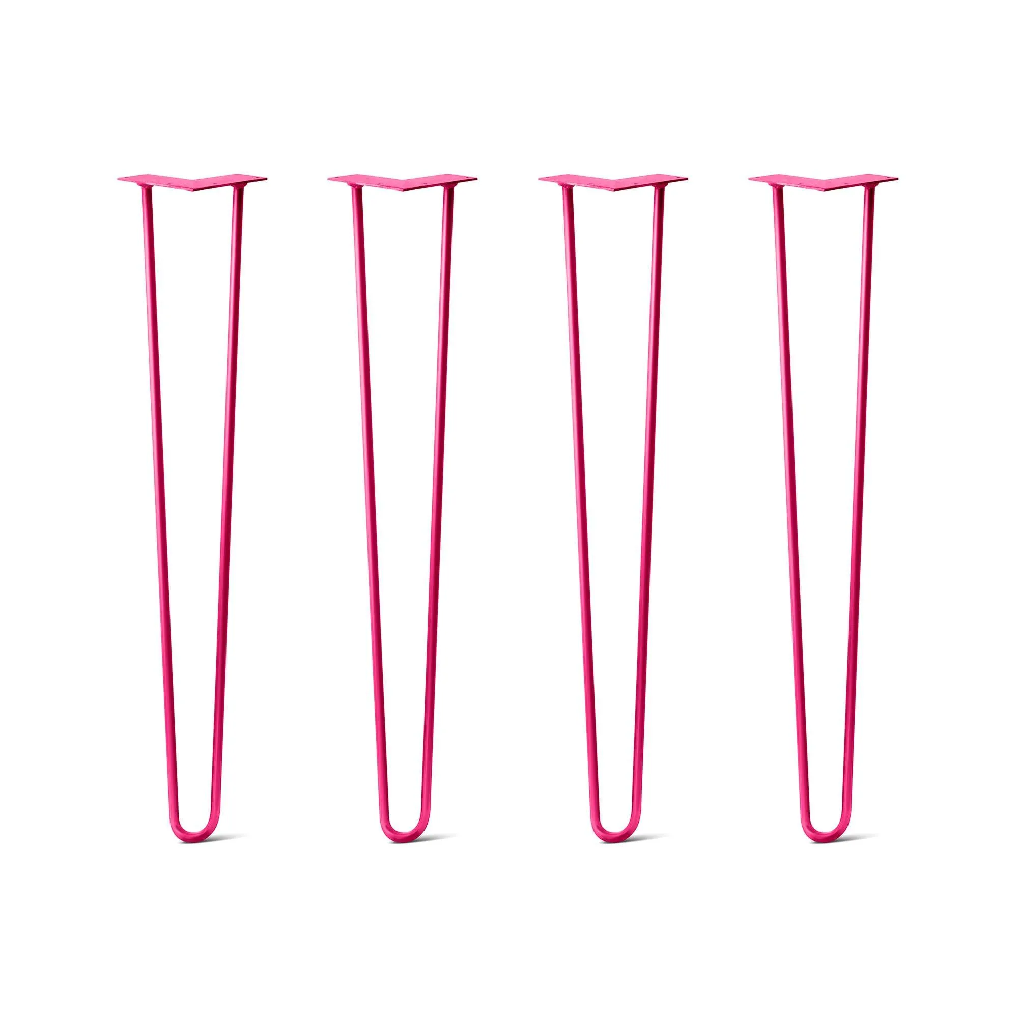 Hairpin Legs Set of 4, 2-Rod Design - Fuchsia Powder Coated Finish