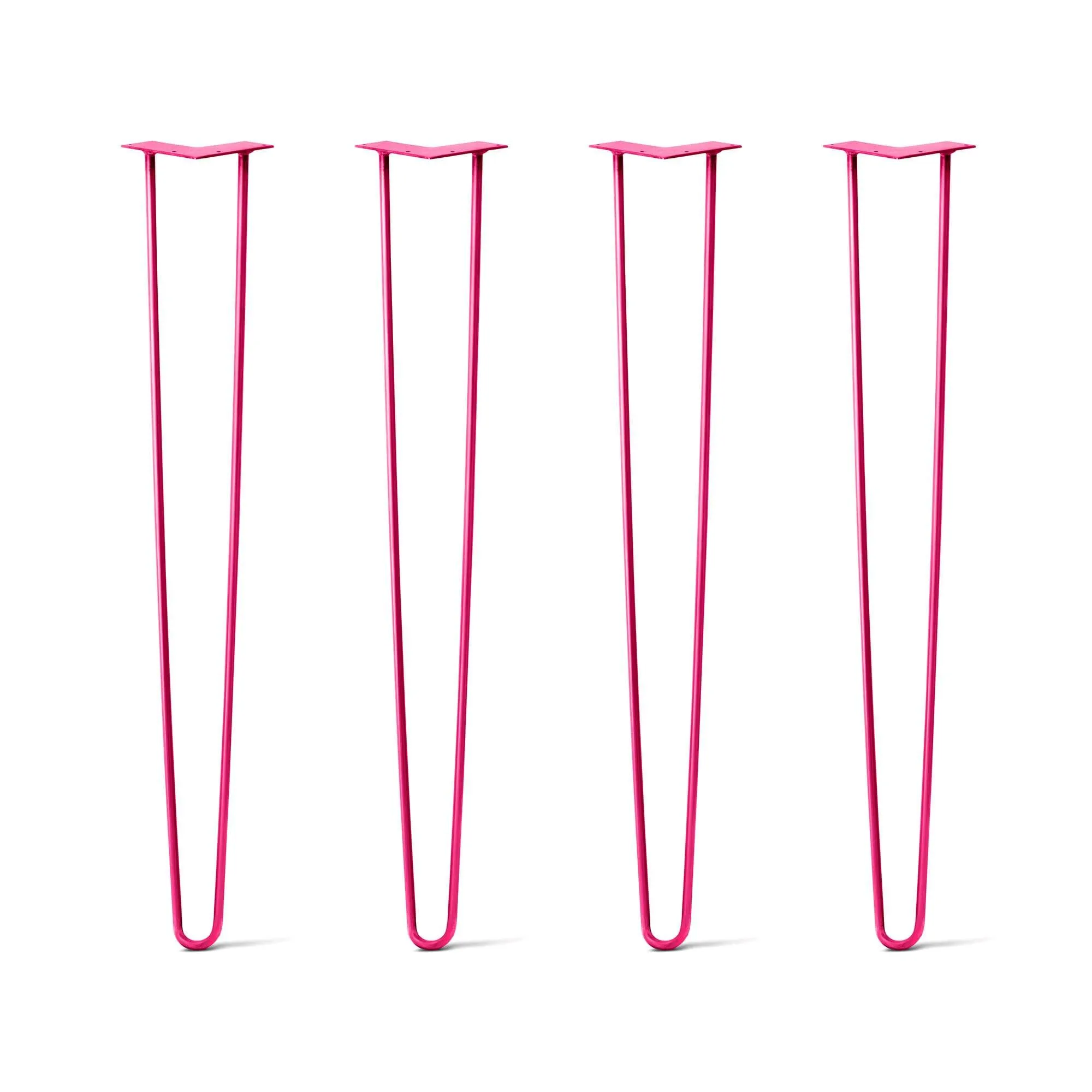 Hairpin Legs Set of 4, 2-Rod Design - Fuchsia Powder Coated Finish