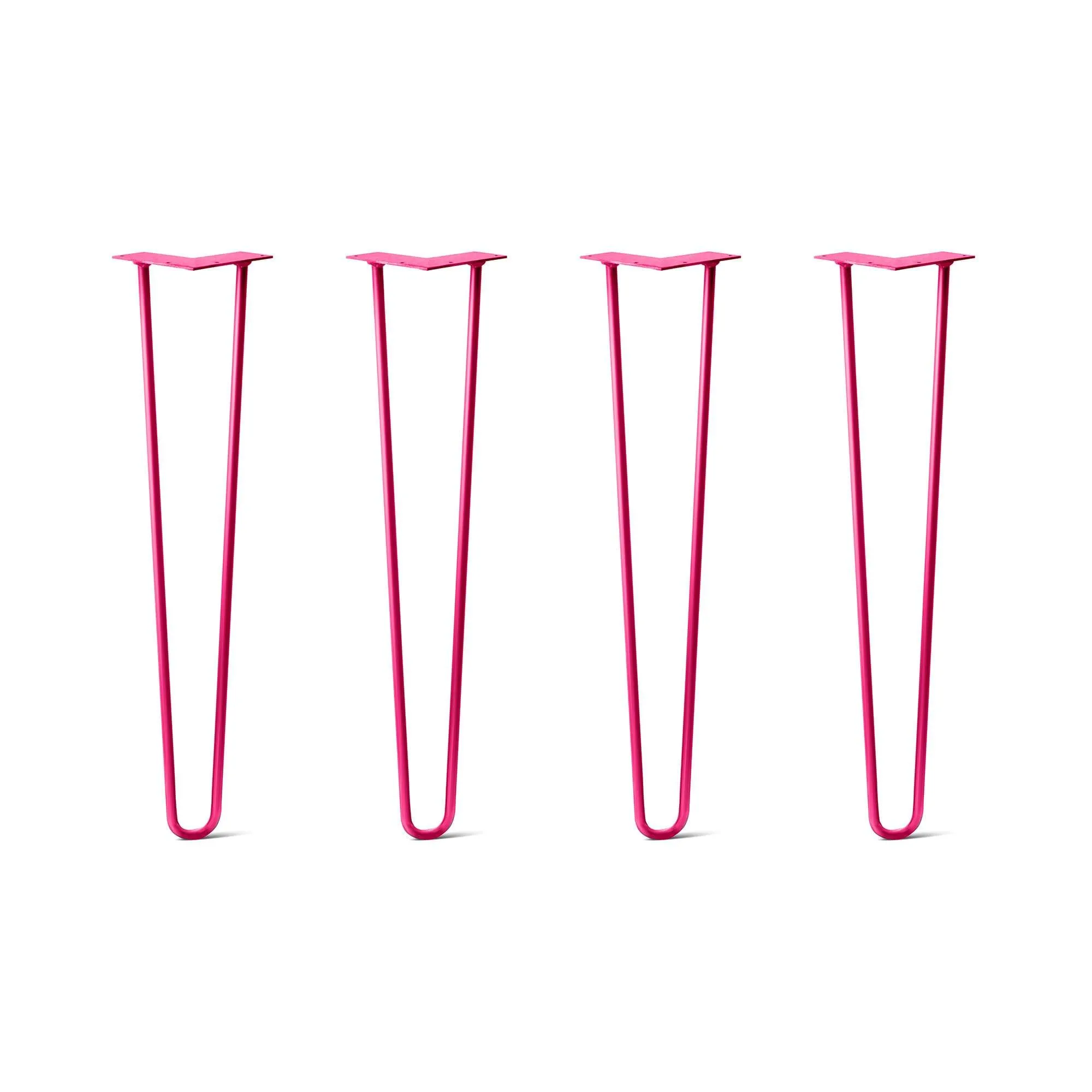 Hairpin Legs Set of 4, 2-Rod Design - Fuchsia Powder Coated Finish