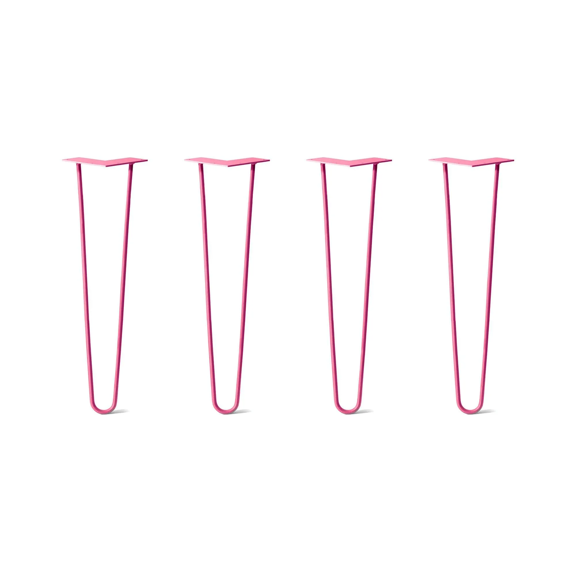 Hairpin Legs Set of 4, 2-Rod Design - Fuchsia Powder Coated Finish