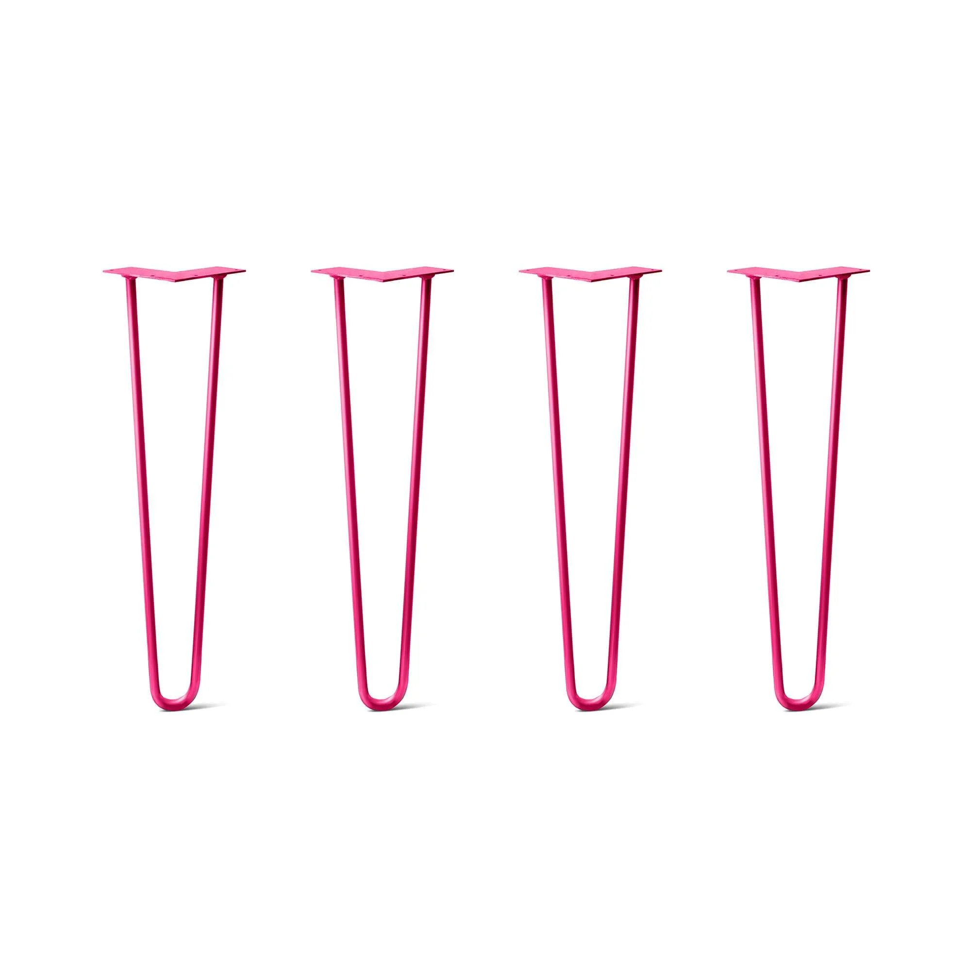 Hairpin Legs Set of 4, 2-Rod Design - Fuchsia Powder Coated Finish