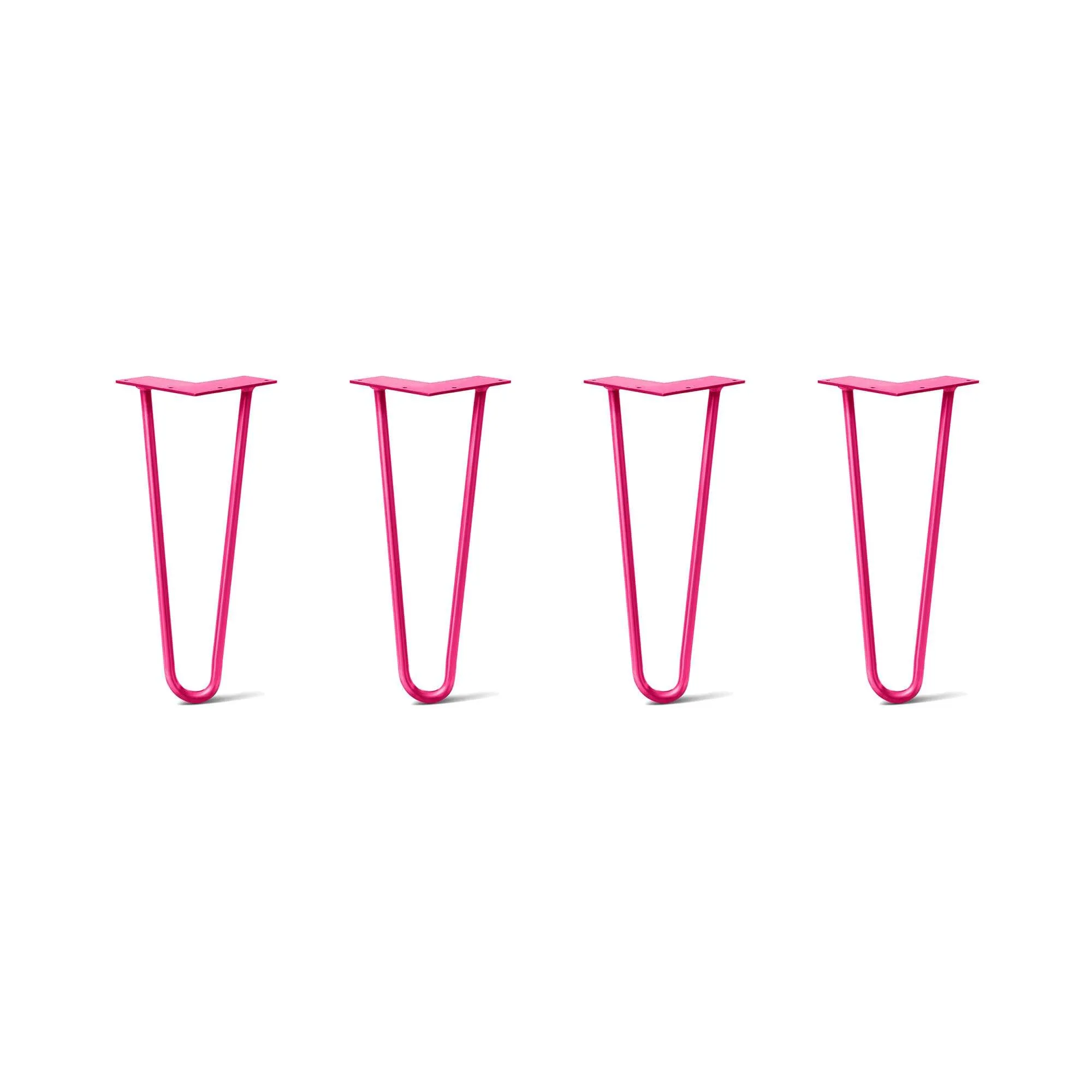 Hairpin Legs Set of 4, 2-Rod Design - Fuchsia Powder Coated Finish