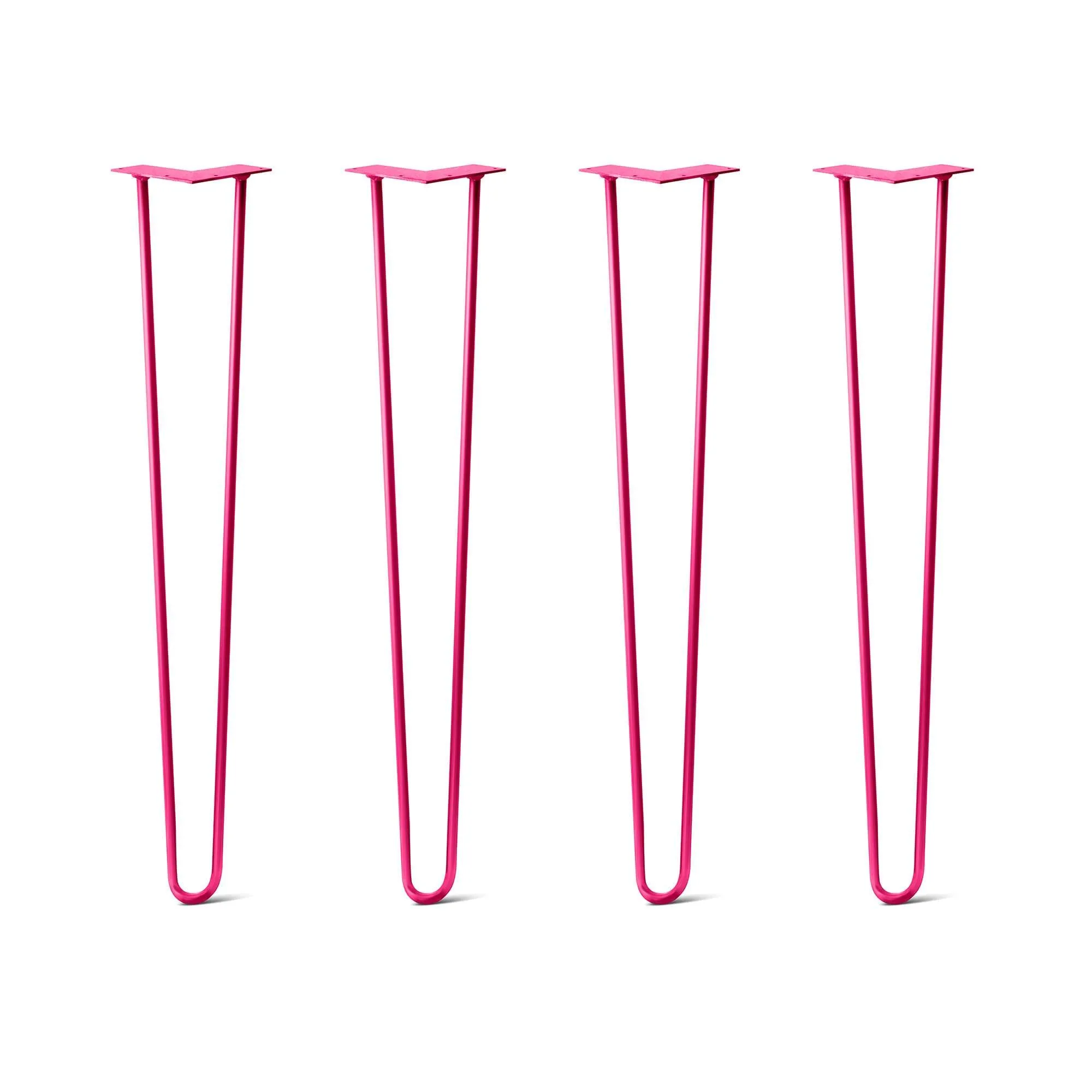 Hairpin Legs Set of 4, 2-Rod Design - Fuchsia Powder Coated Finish
