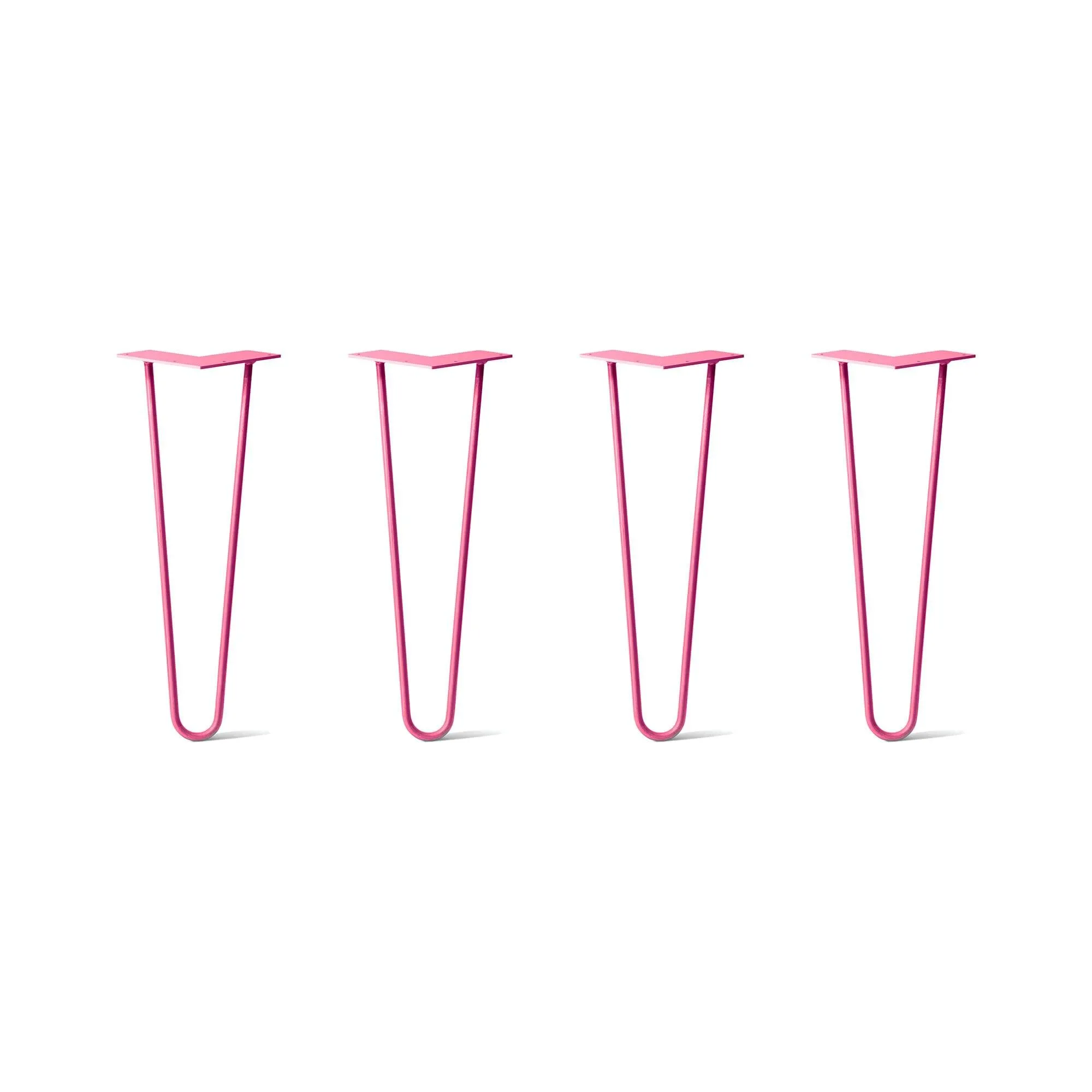 Hairpin Legs Set of 4, 2-Rod Design - Fuchsia Powder Coated Finish