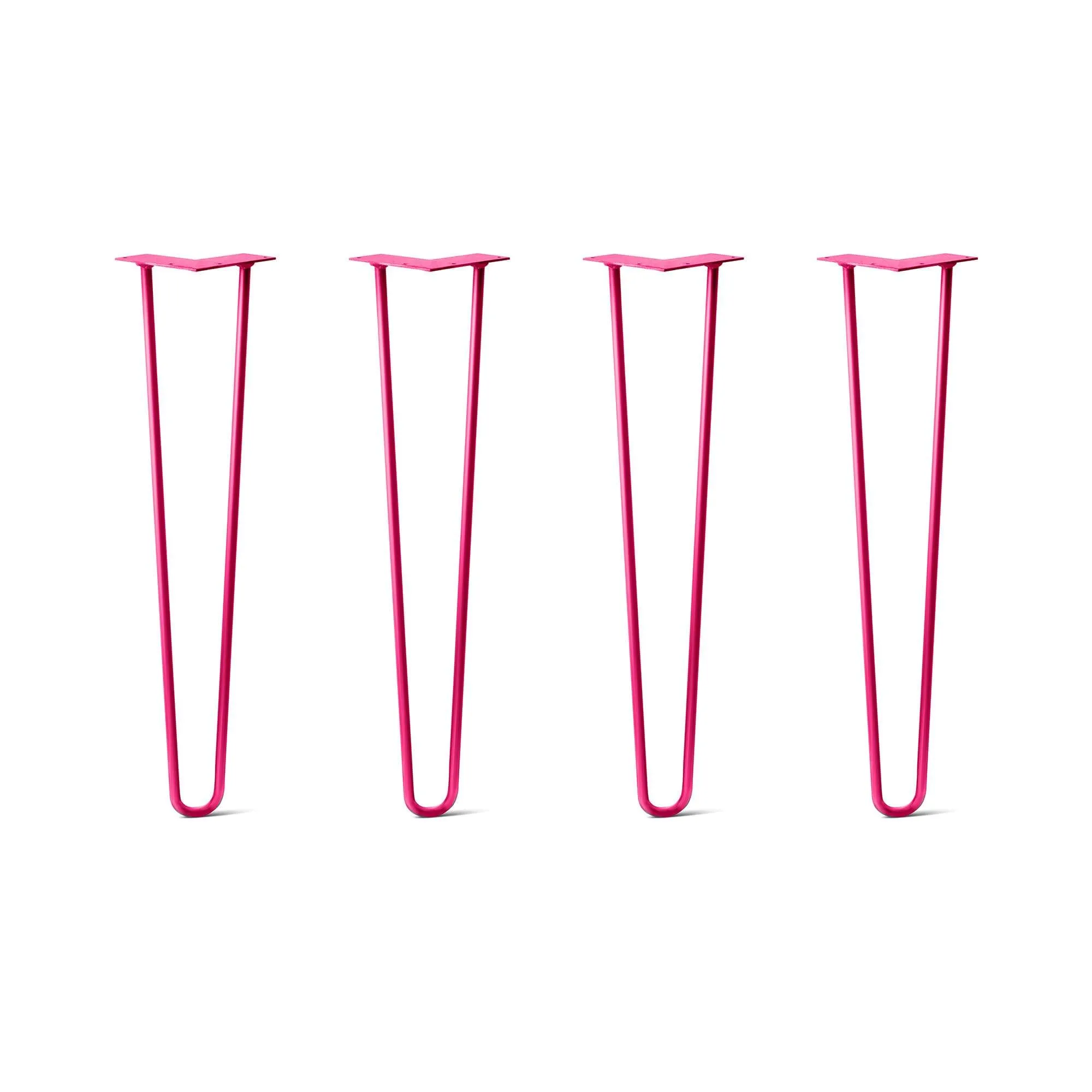 Hairpin Legs Set of 4, 2-Rod Design - Fuchsia Powder Coated Finish