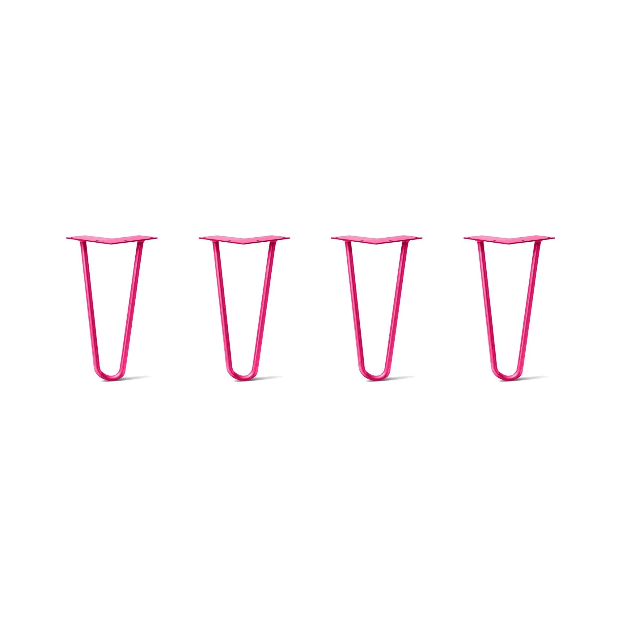 Hairpin Legs Set of 4, 2-Rod Design - Fuchsia Powder Coated Finish
