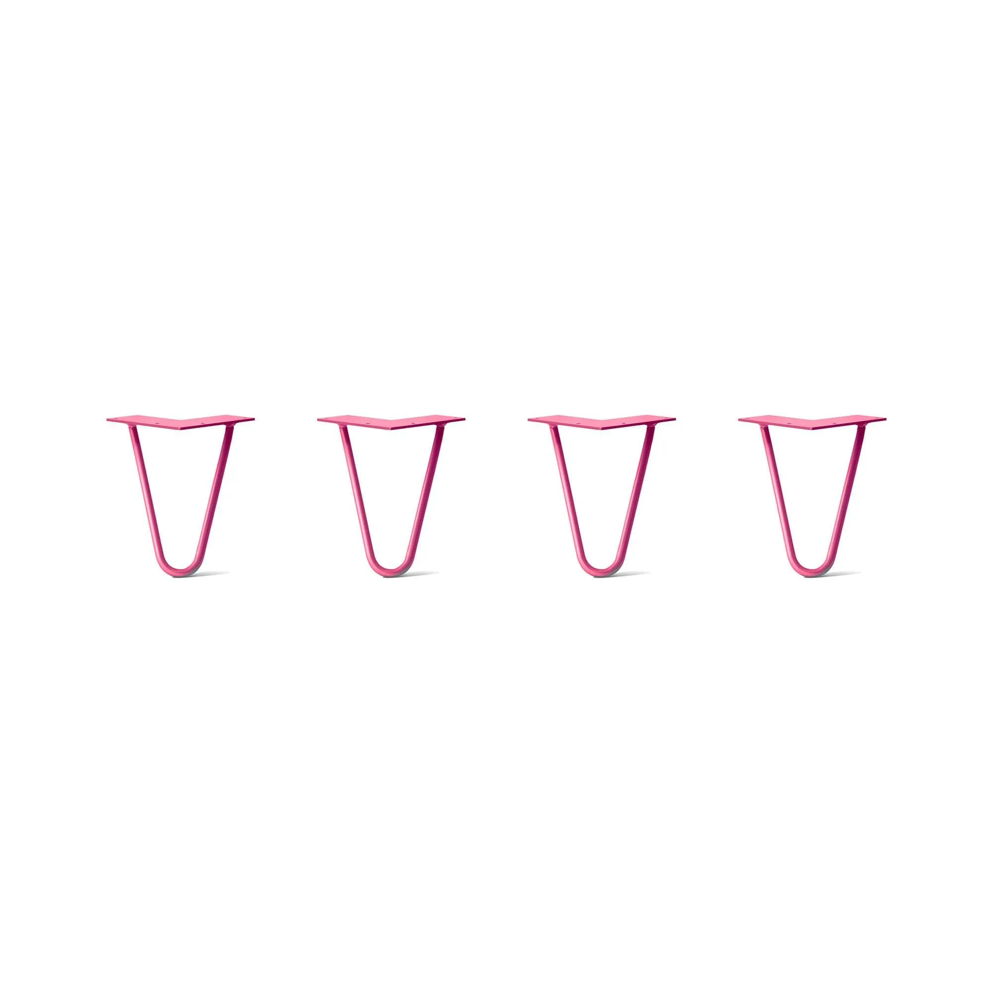 Hairpin Legs Set of 4, 2-Rod Design - Fuchsia Powder Coated Finish