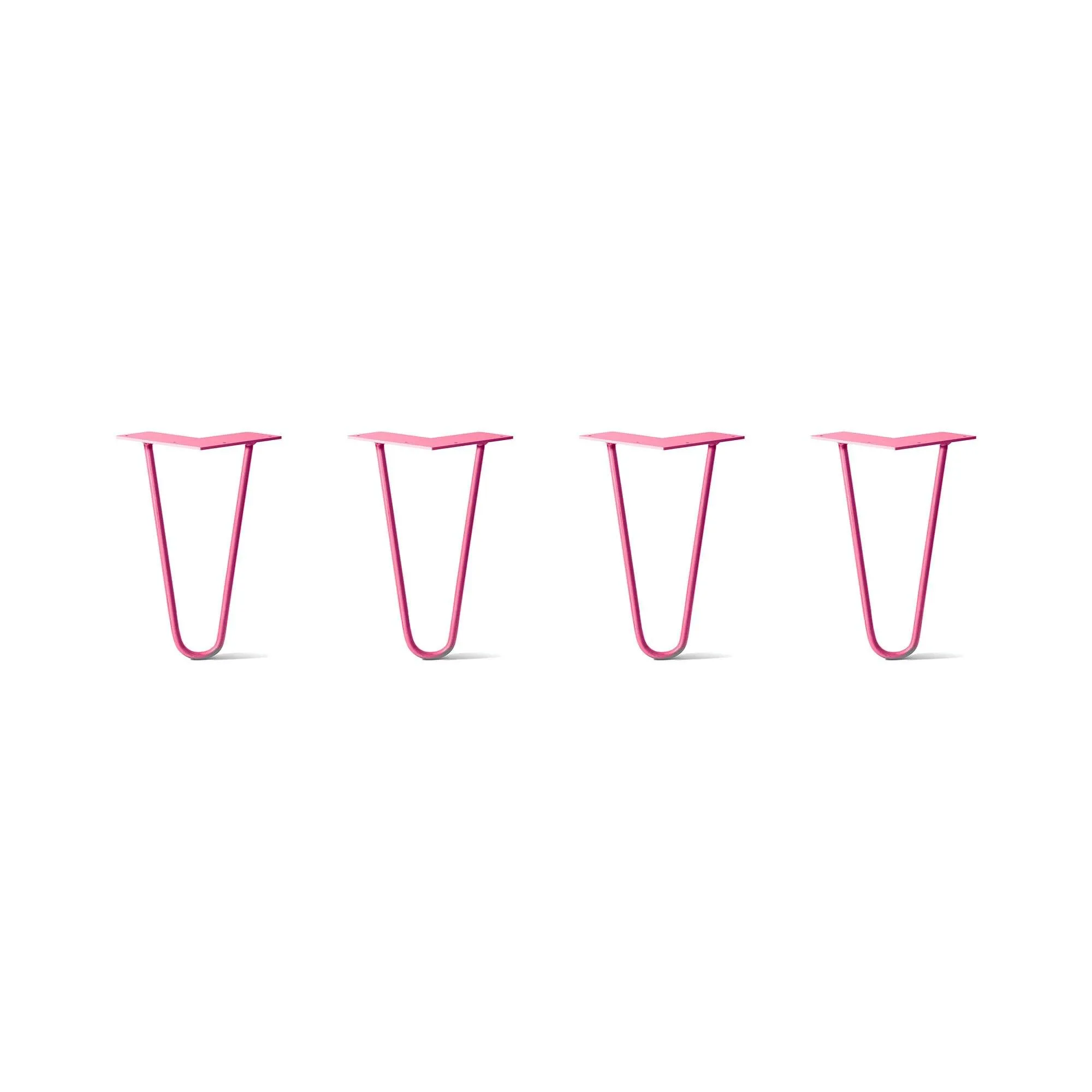 Hairpin Legs Set of 4, 2-Rod Design - Fuchsia Powder Coated Finish
