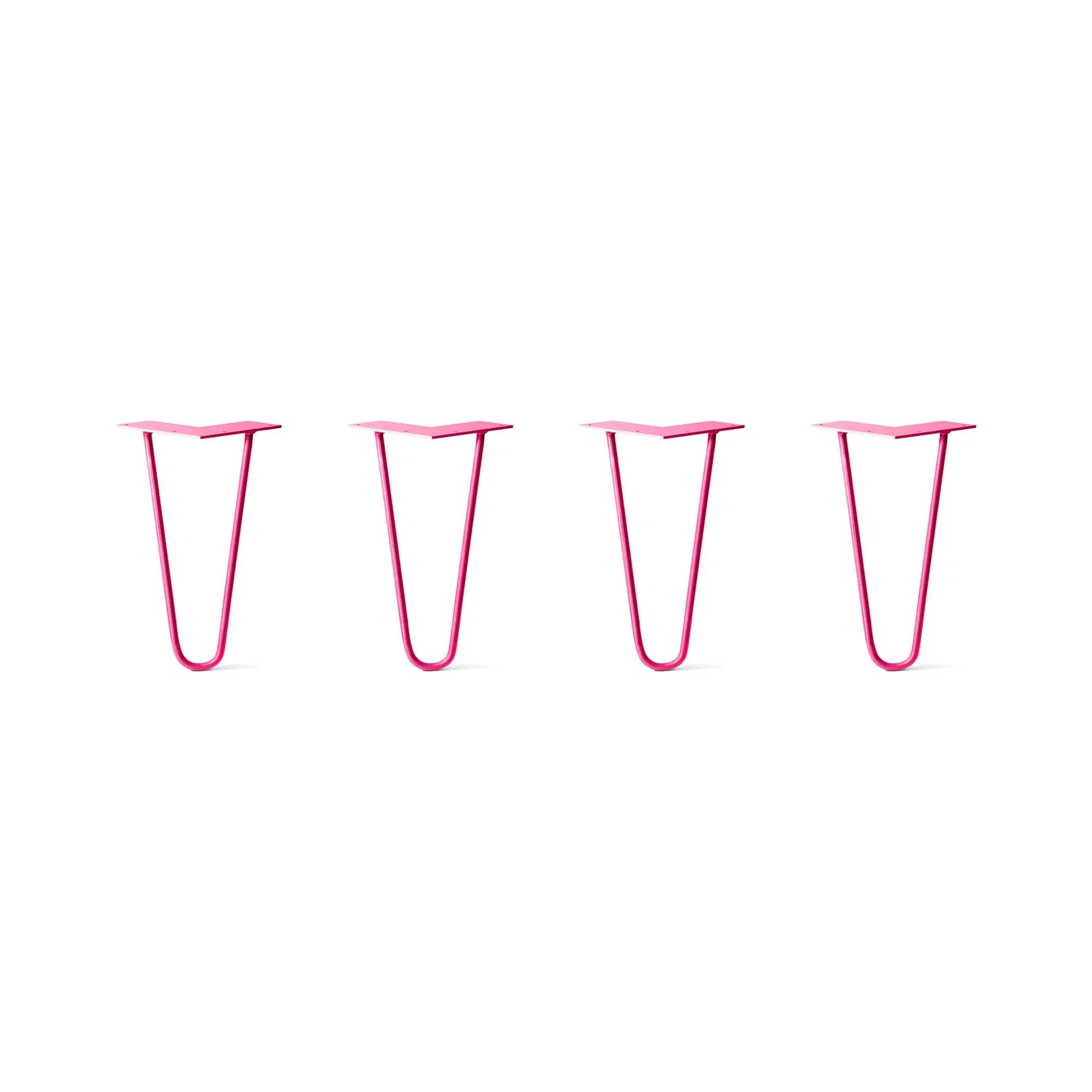 Hairpin Legs Set of 4, 2-Rod Design - Fuchsia Powder Coated Finish