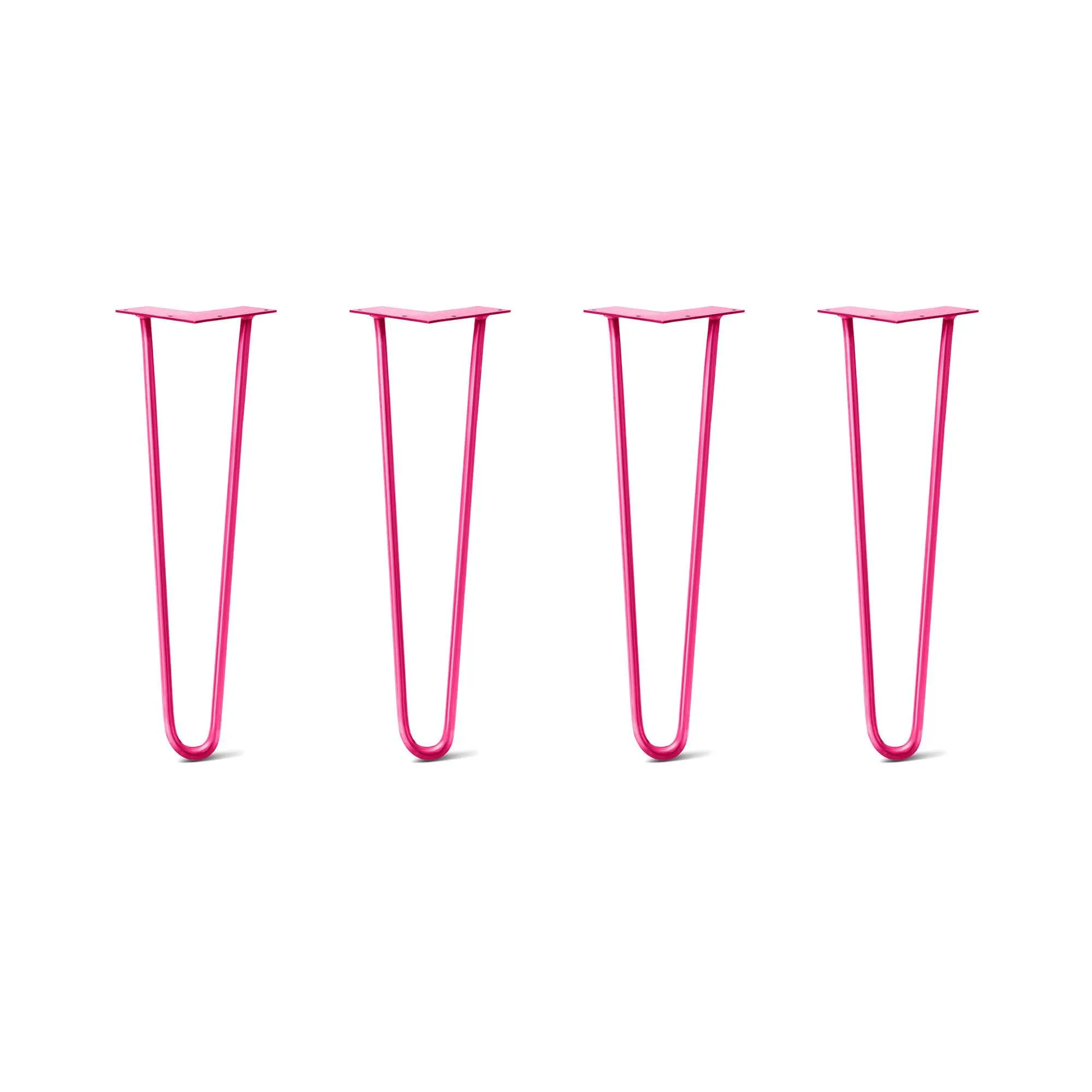 Hairpin Legs Set of 4, 2-Rod Design - Fuchsia Powder Coated Finish