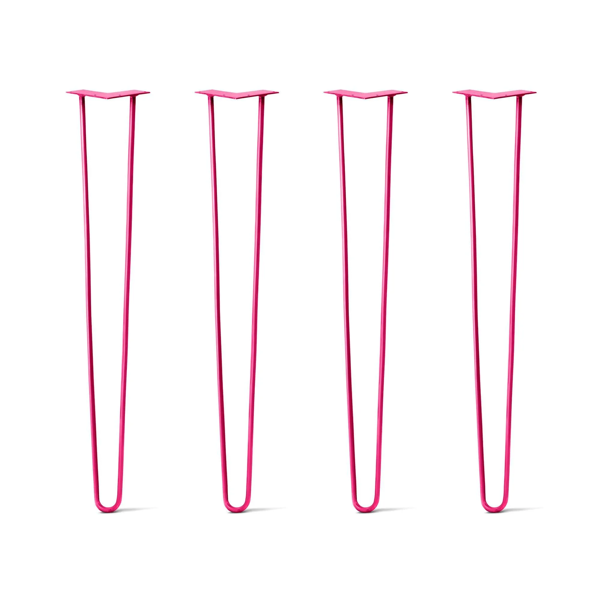 Hairpin Legs Set of 4, 2-Rod Design - Fuchsia Powder Coated Finish
