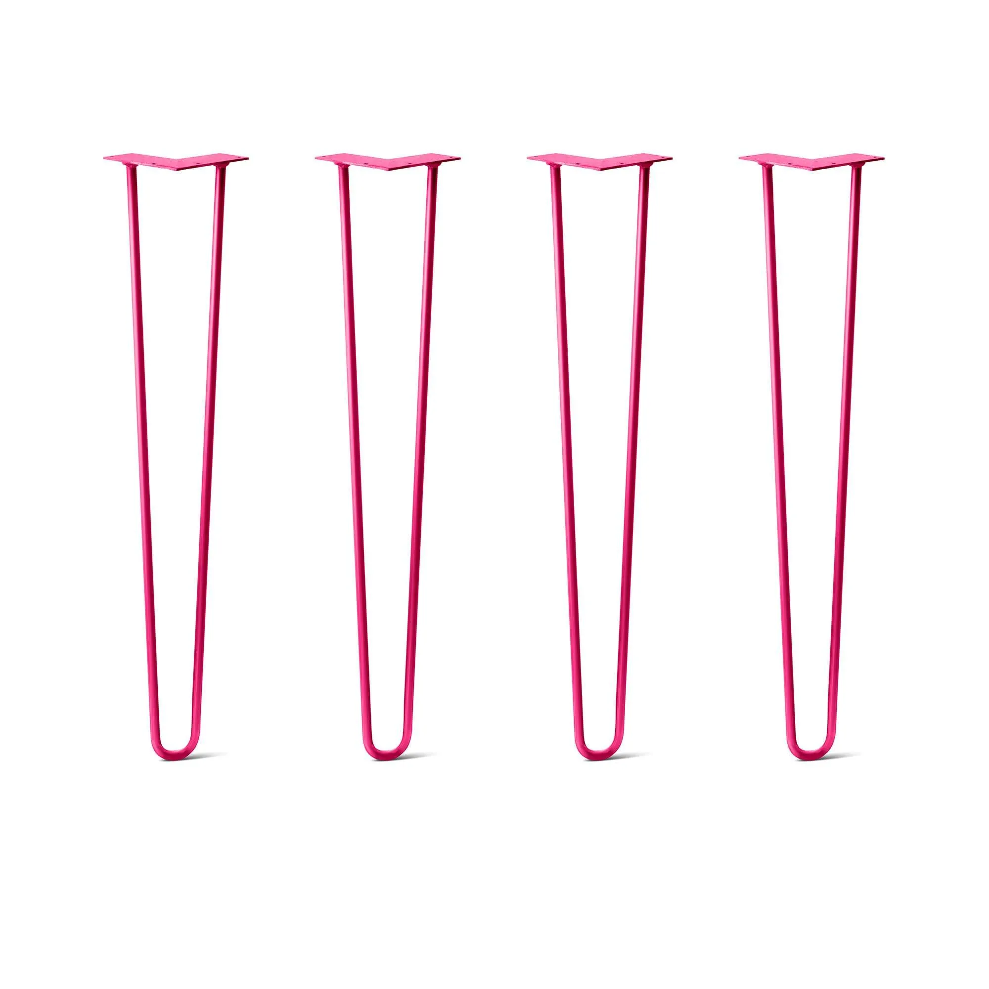 Hairpin Legs Set of 4, 2-Rod Design - Fuchsia Powder Coated Finish