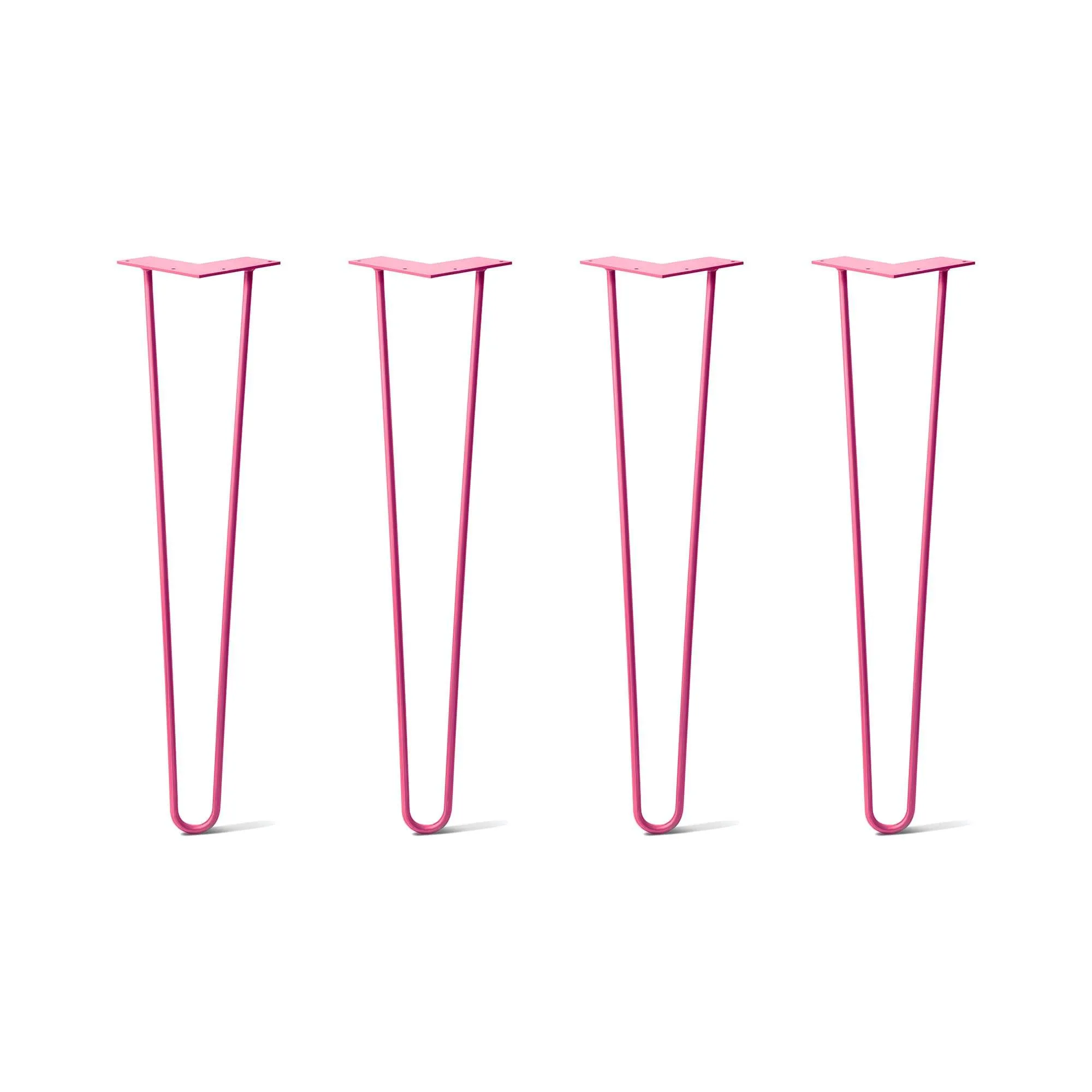 Hairpin Legs Set of 4, 2-Rod Design - Fuchsia Powder Coated Finish