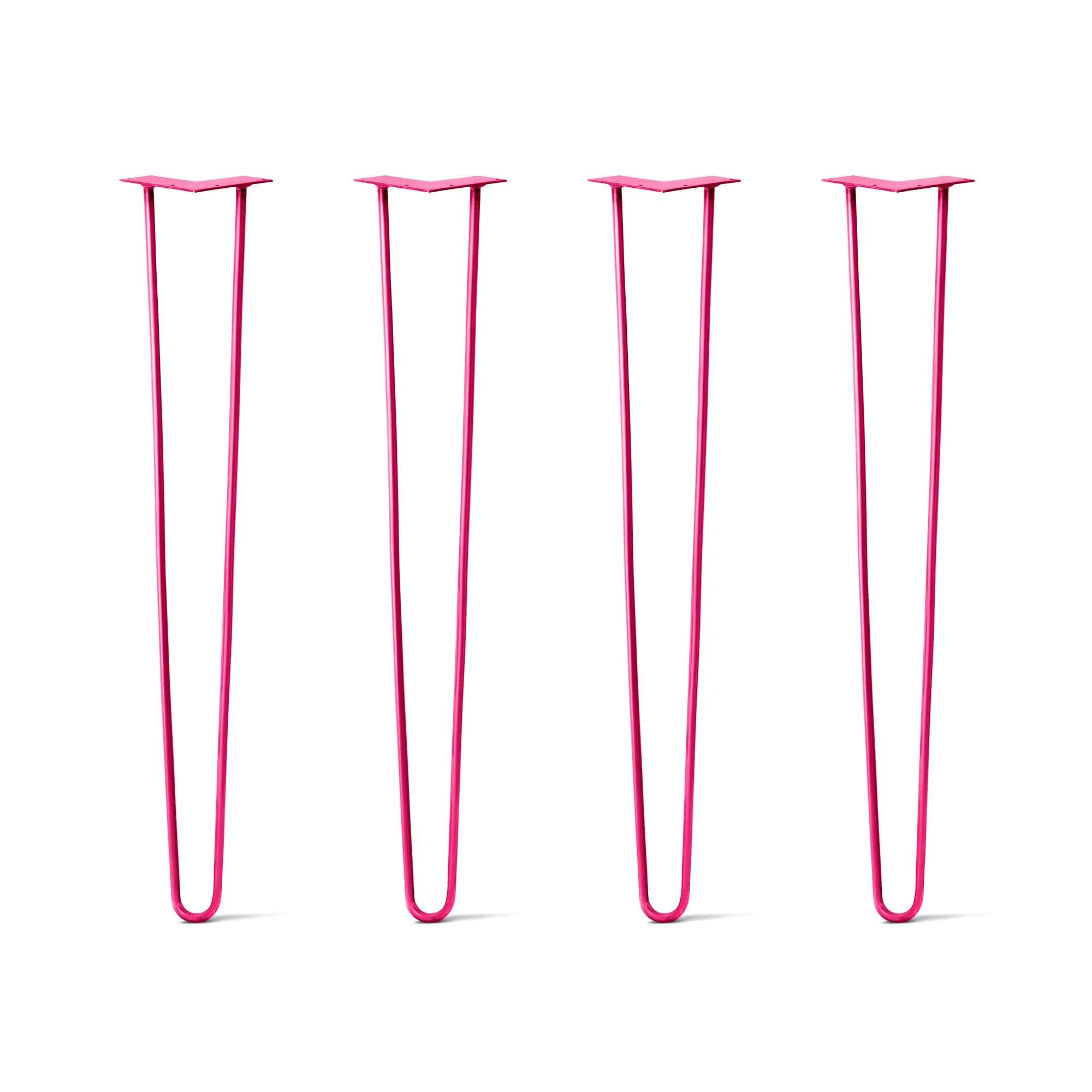 Hairpin Legs Set of 4, 2-Rod Design - Fuchsia Powder Coated Finish