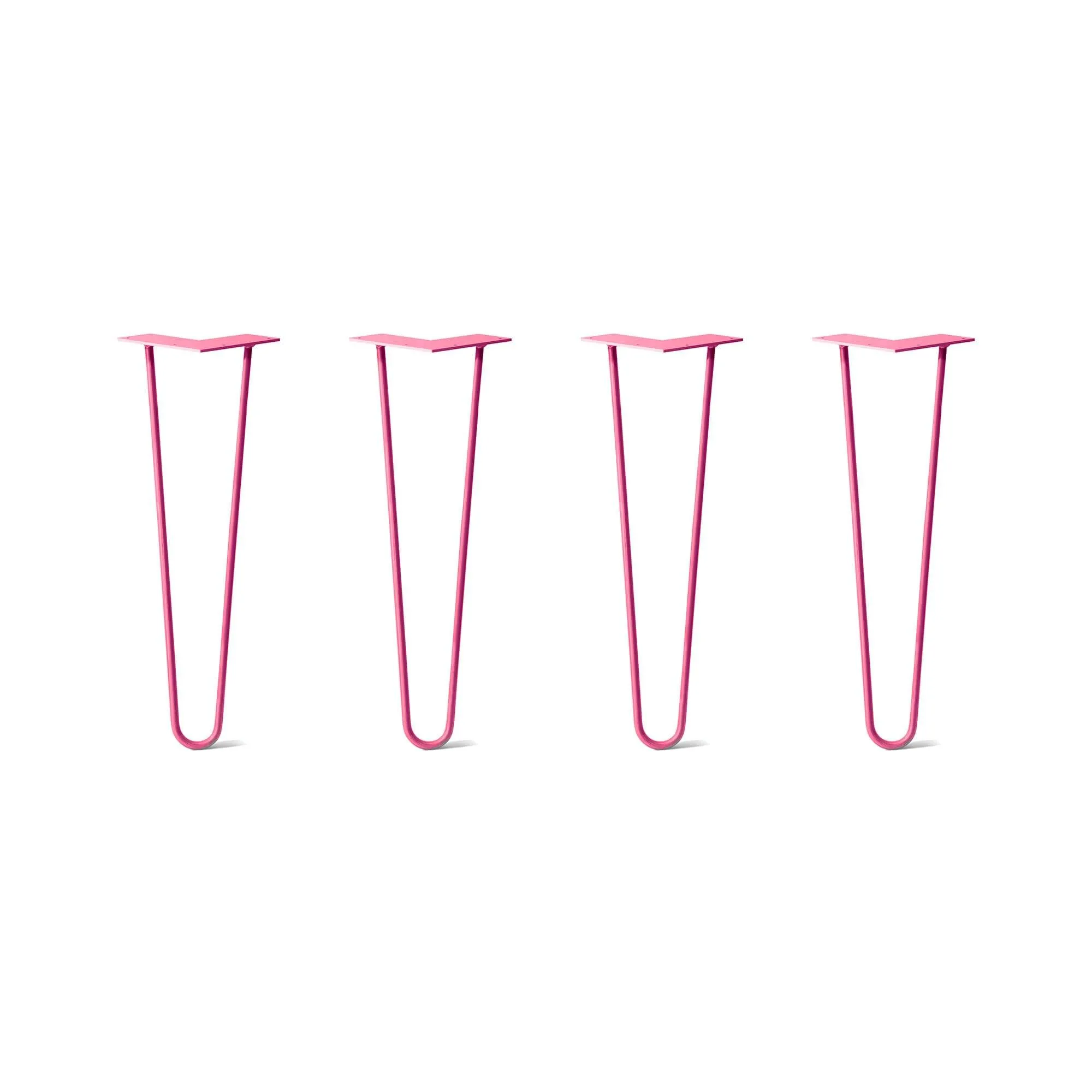 Hairpin Legs Set of 4, 2-Rod Design - Fuchsia Powder Coated Finish