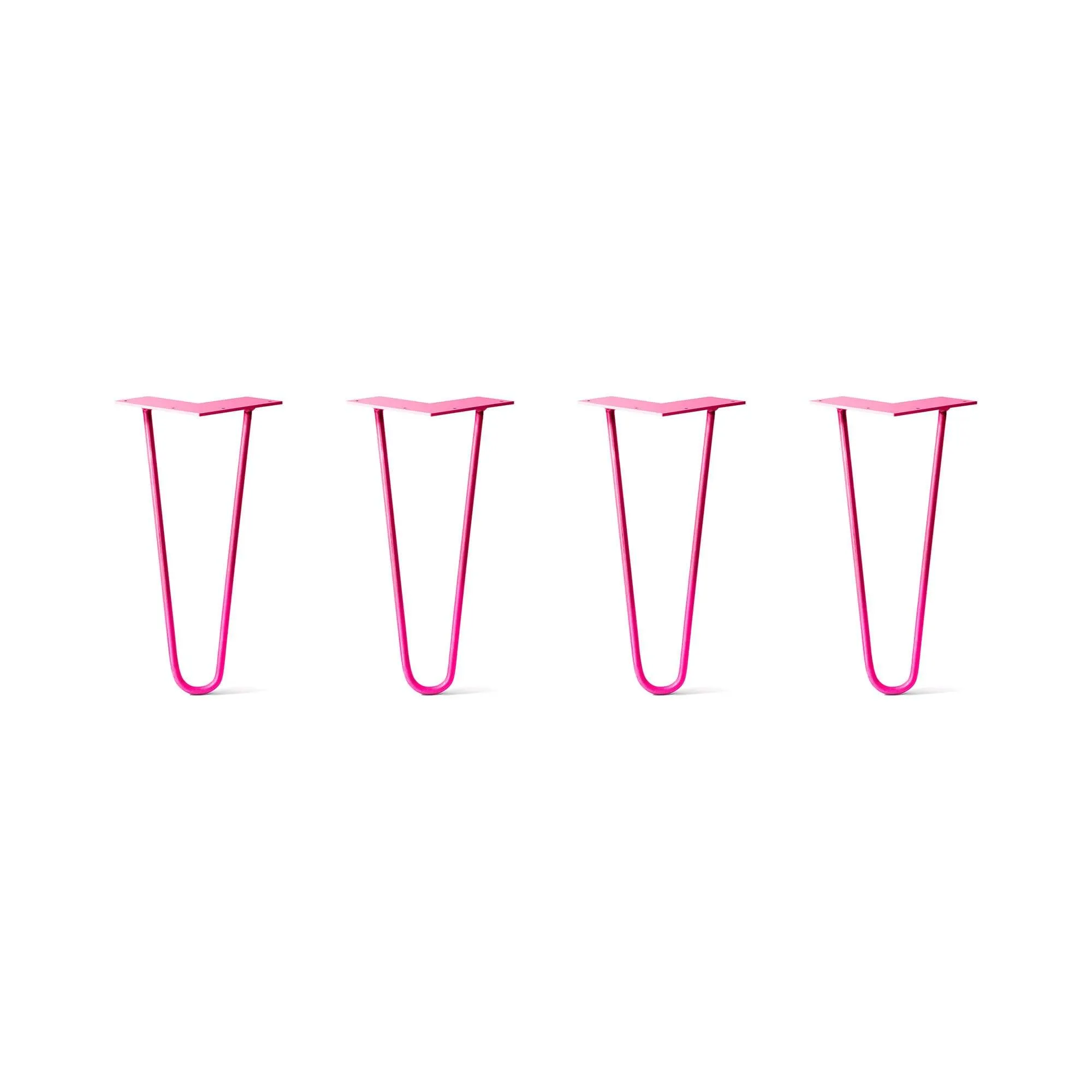 Hairpin Legs Set of 4, 2-Rod Design - Fuchsia Powder Coated Finish