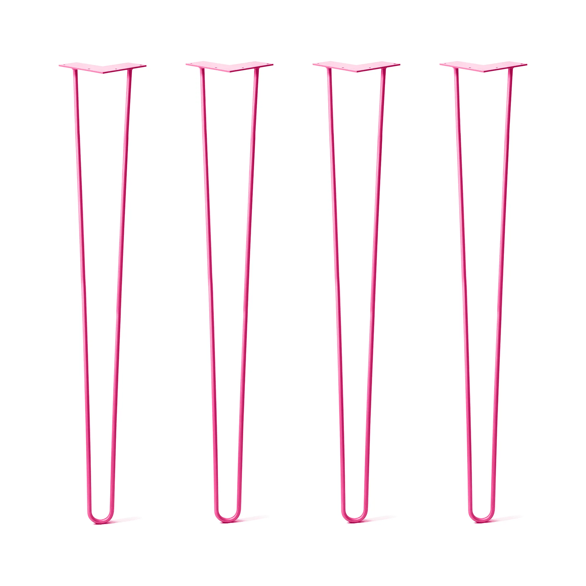 Hairpin Legs Set of 4, 2-Rod Design - Fuchsia Powder Coated Finish