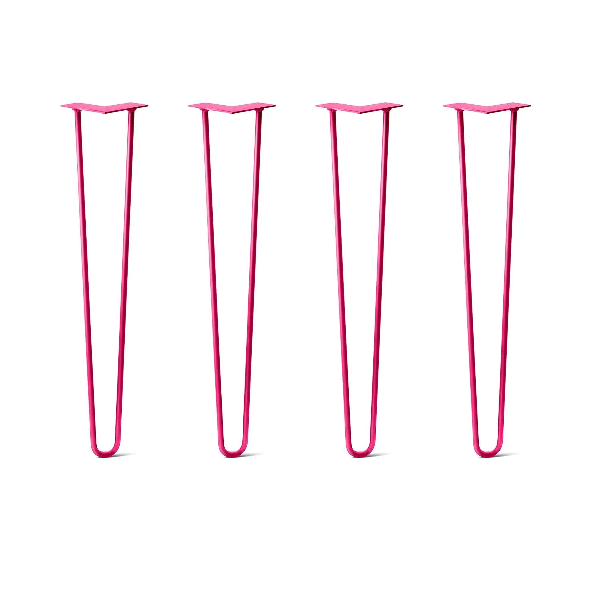 Hairpin Legs Set of 4, 2-Rod Design - Fuchsia Powder Coated Finish