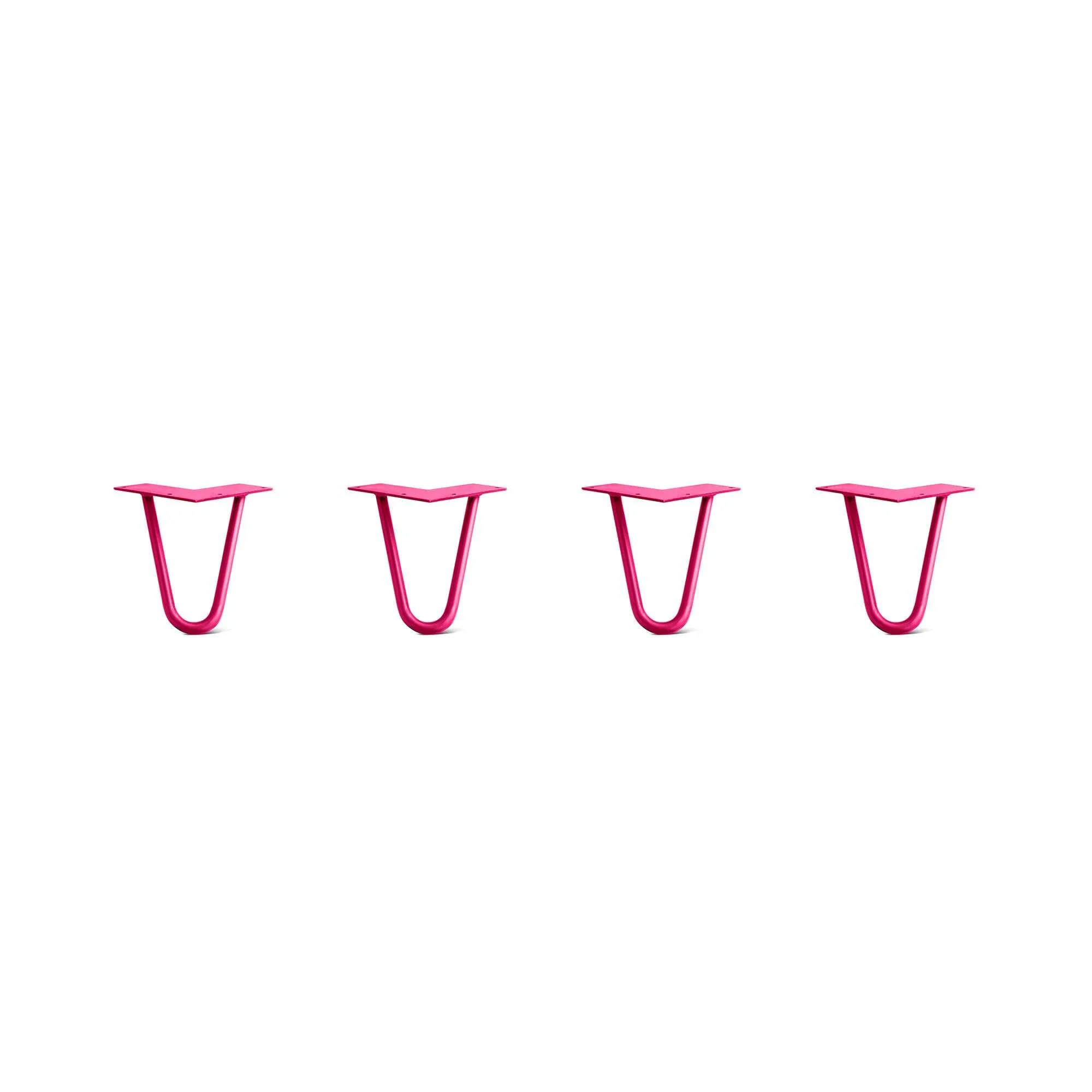 Hairpin Legs Set of 4, 2-Rod Design - Fuchsia Powder Coated Finish