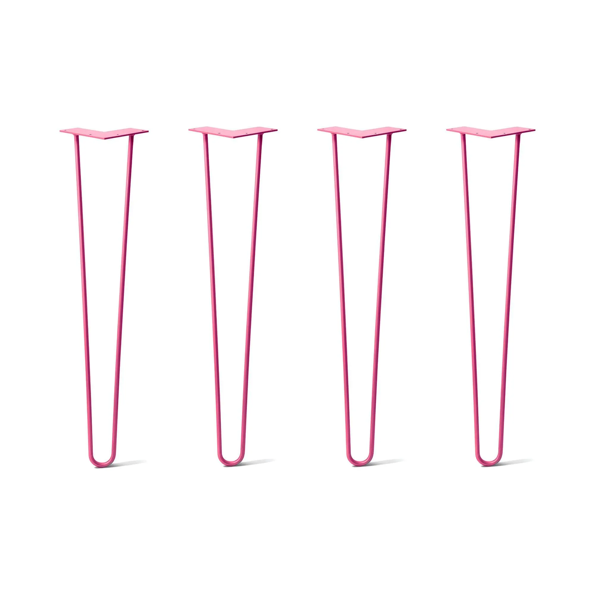 Hairpin Legs Set of 4, 2-Rod Design - Fuchsia Powder Coated Finish