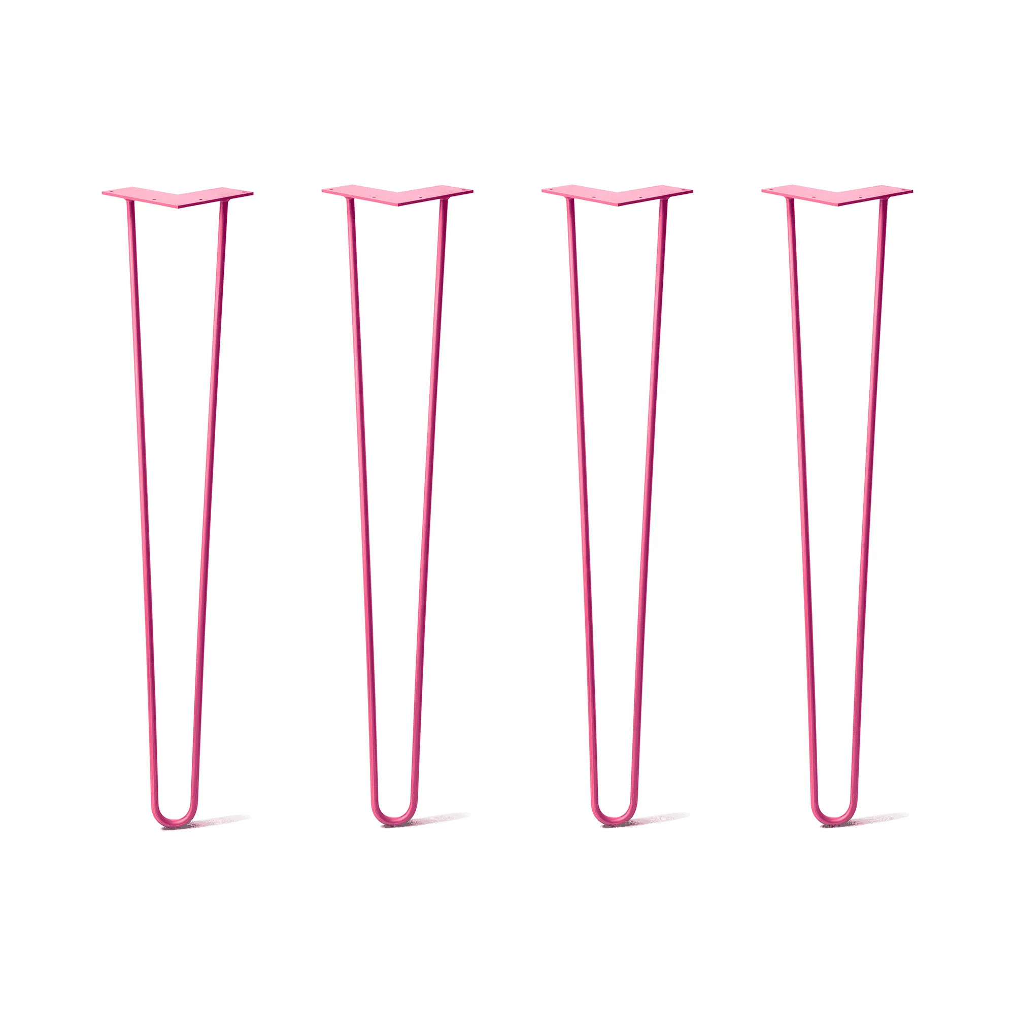 Hairpin Legs Set of 4, 2-Rod Design - Fuchsia Powder Coated Finish