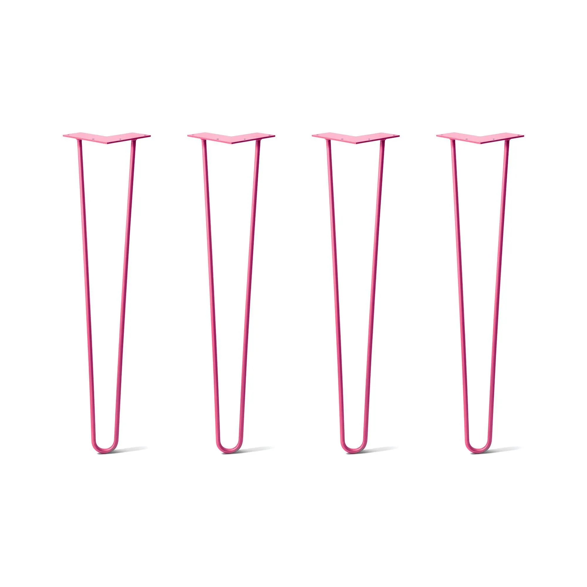 Hairpin Legs Set of 4, 2-Rod Design - Fuchsia Powder Coated Finish