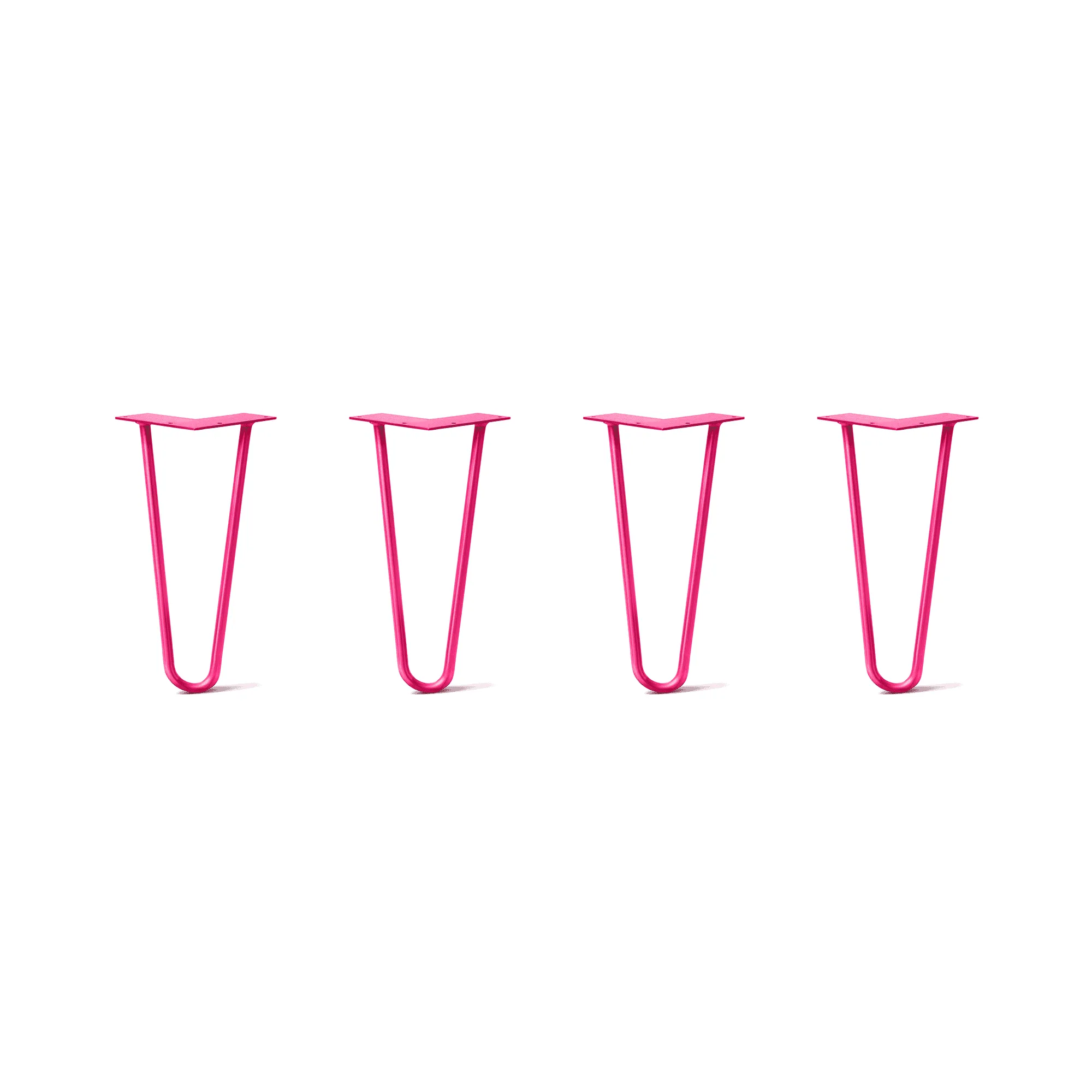 Hairpin Legs Set of 4, 2-Rod Design - Fuchsia Powder Coated Finish