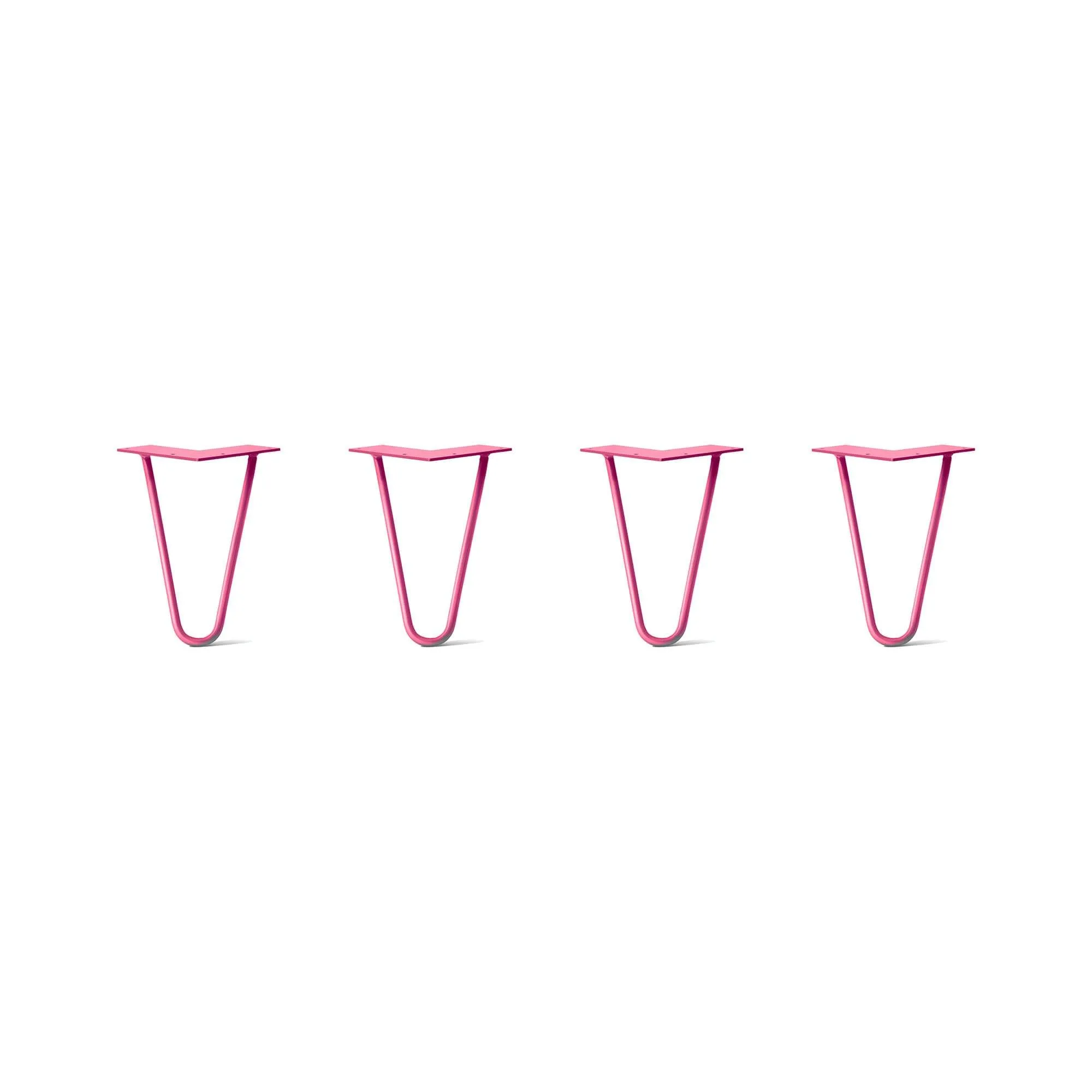 Hairpin Legs Set of 4, 2-Rod Design - Fuchsia Powder Coated Finish