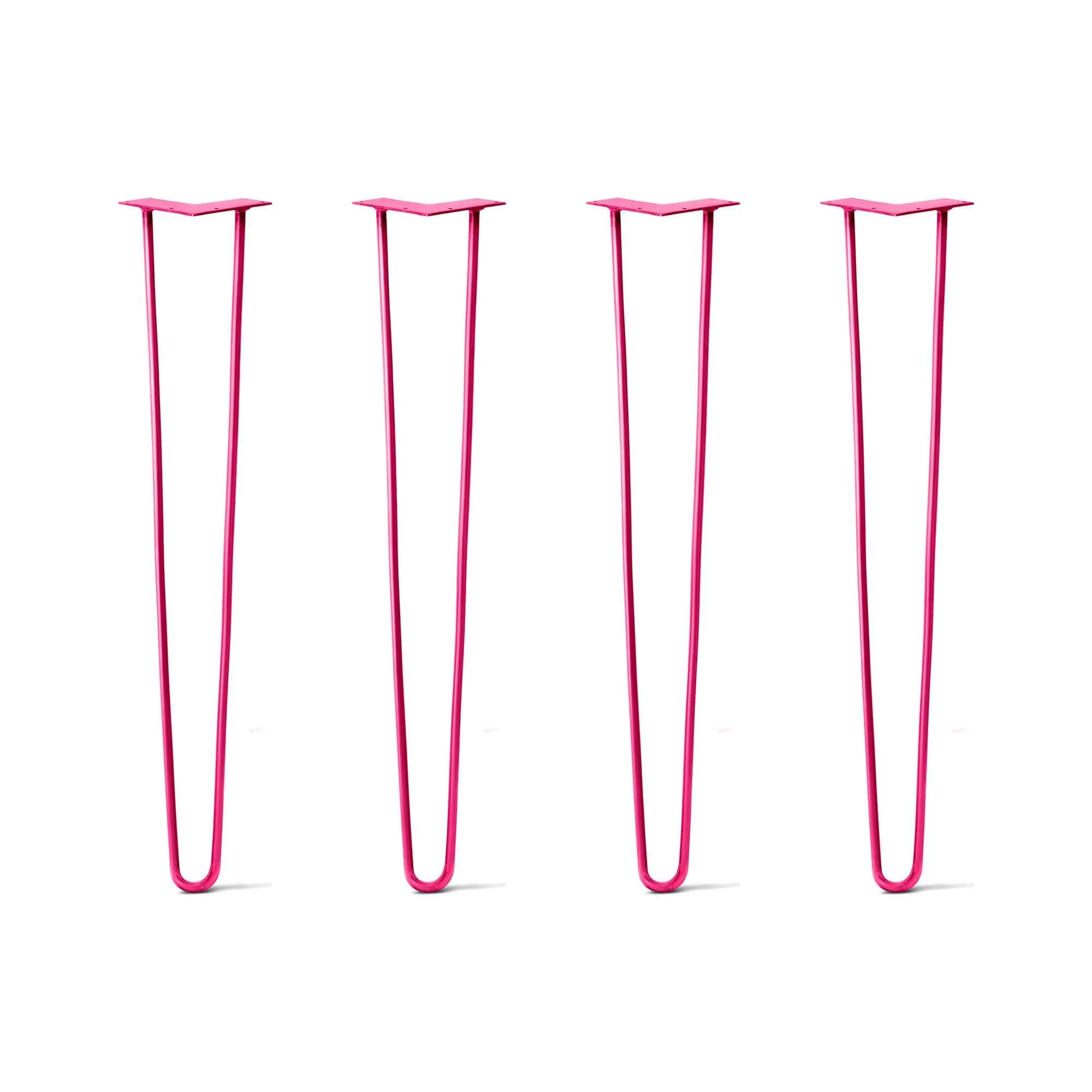 Hairpin Legs Set of 4, 2-Rod Design - Fuchsia Powder Coated Finish