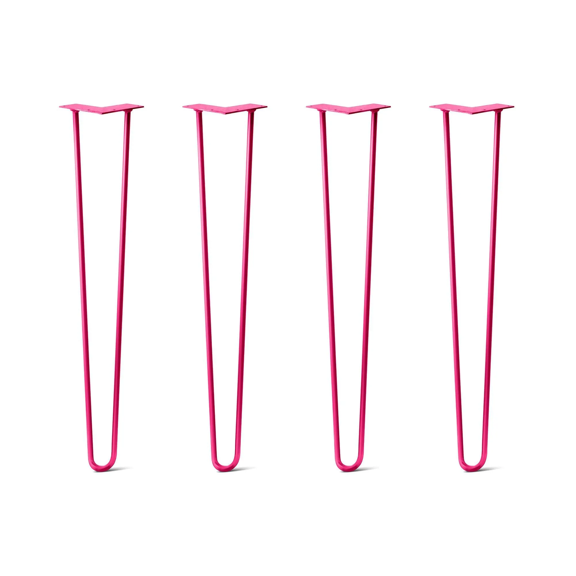 Hairpin Legs Set of 4, 2-Rod Design - Fuchsia Powder Coated Finish
