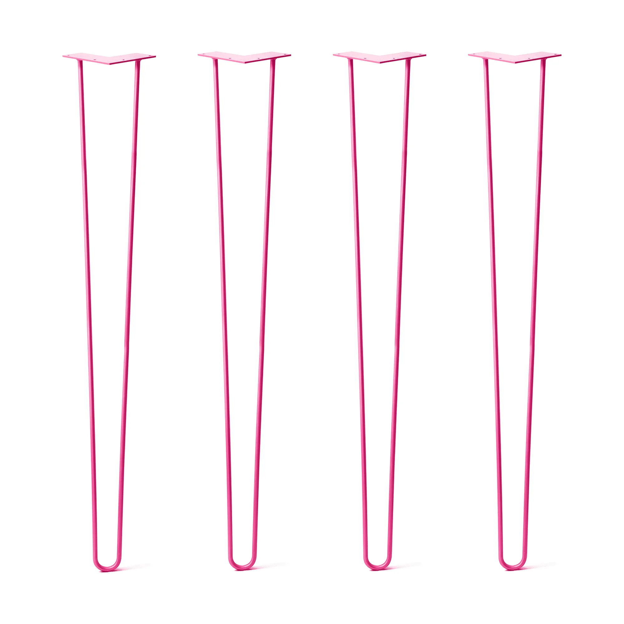 Hairpin Legs Set of 4, 2-Rod Design - Fuchsia Powder Coated Finish
