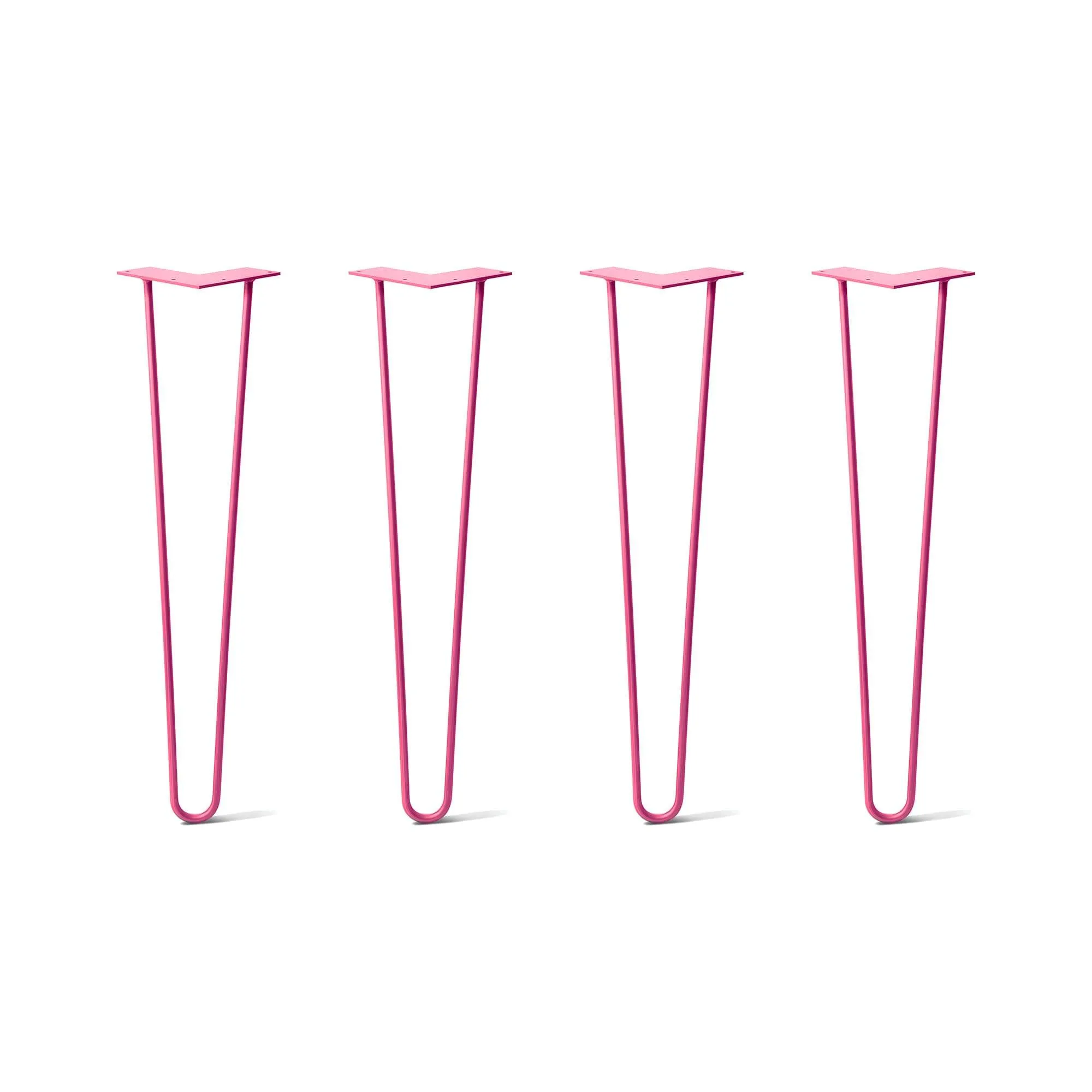 Hairpin Legs Set of 4, 2-Rod Design - Fuchsia Powder Coated Finish