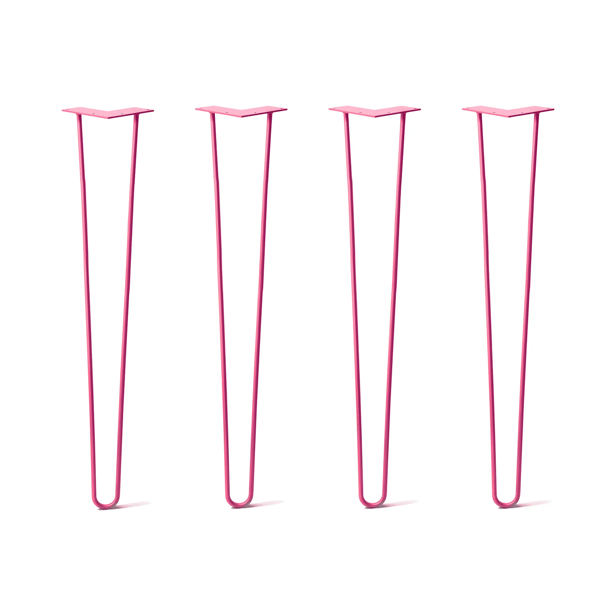 Hairpin Legs Set of 4, 2-Rod Design - Fuchsia Powder Coated Finish