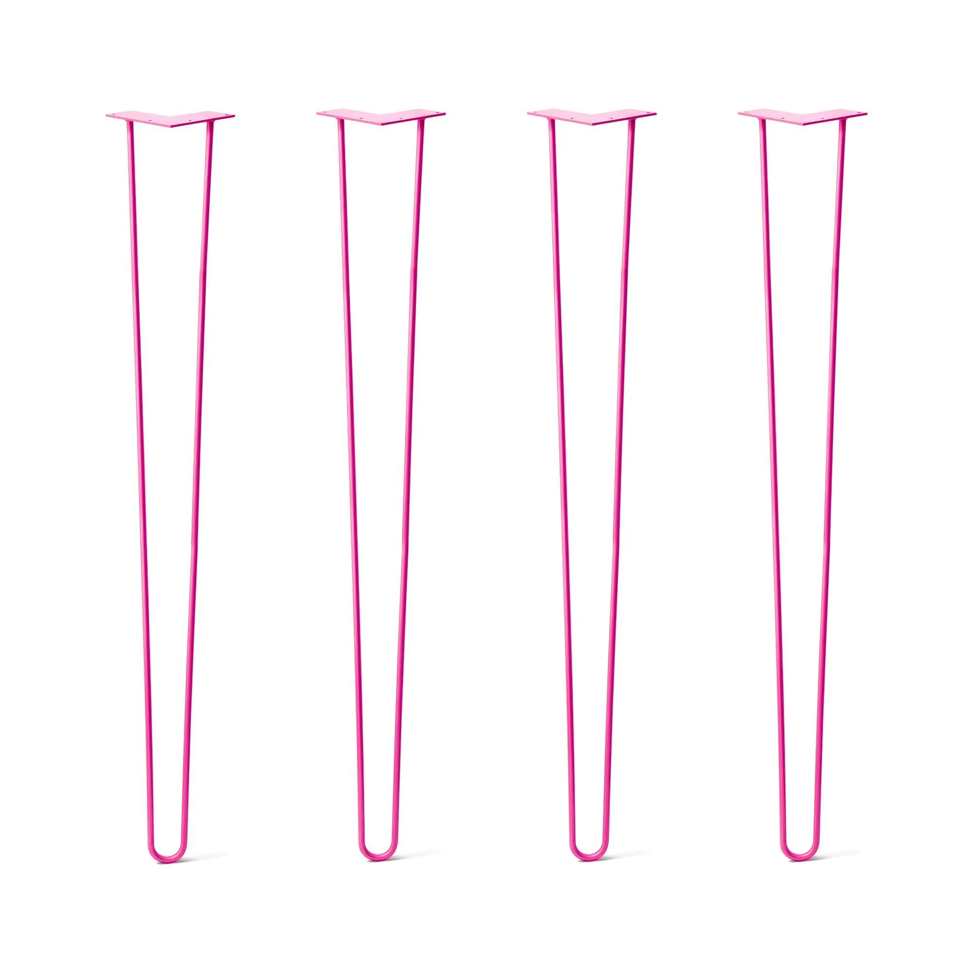 Hairpin Legs Set of 4, 2-Rod Design - Fuchsia Powder Coated Finish