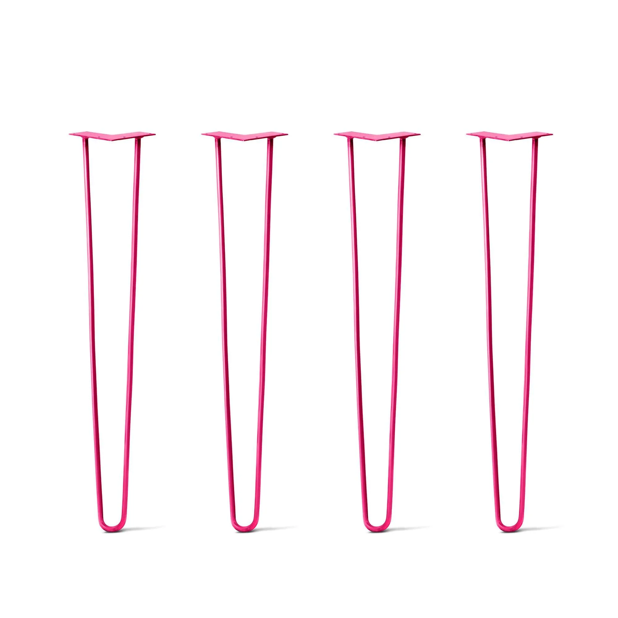Hairpin Legs Set of 4, 2-Rod Design - Fuchsia Powder Coated Finish