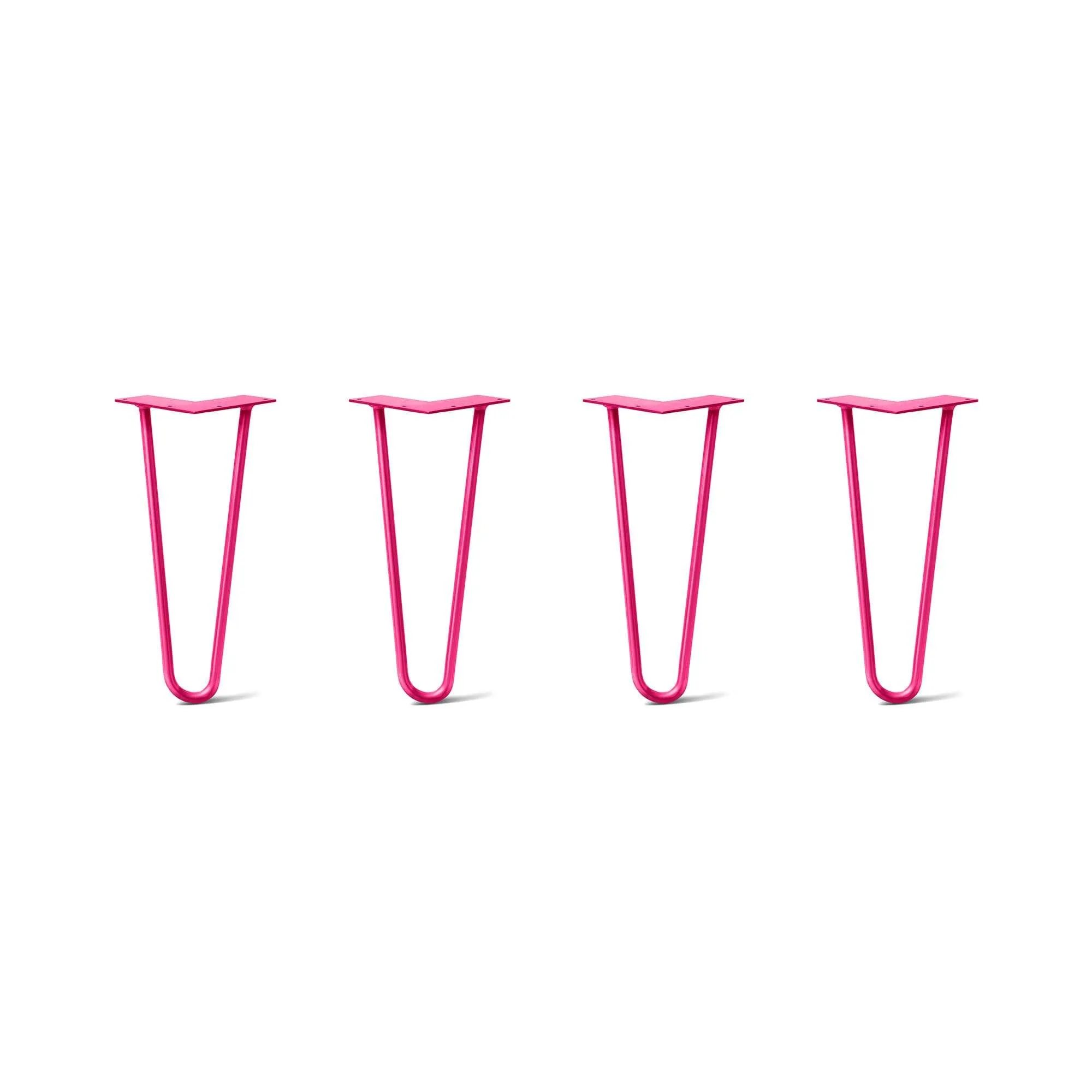 Hairpin Legs Set of 4, 2-Rod Design - Fuchsia Powder Coated Finish